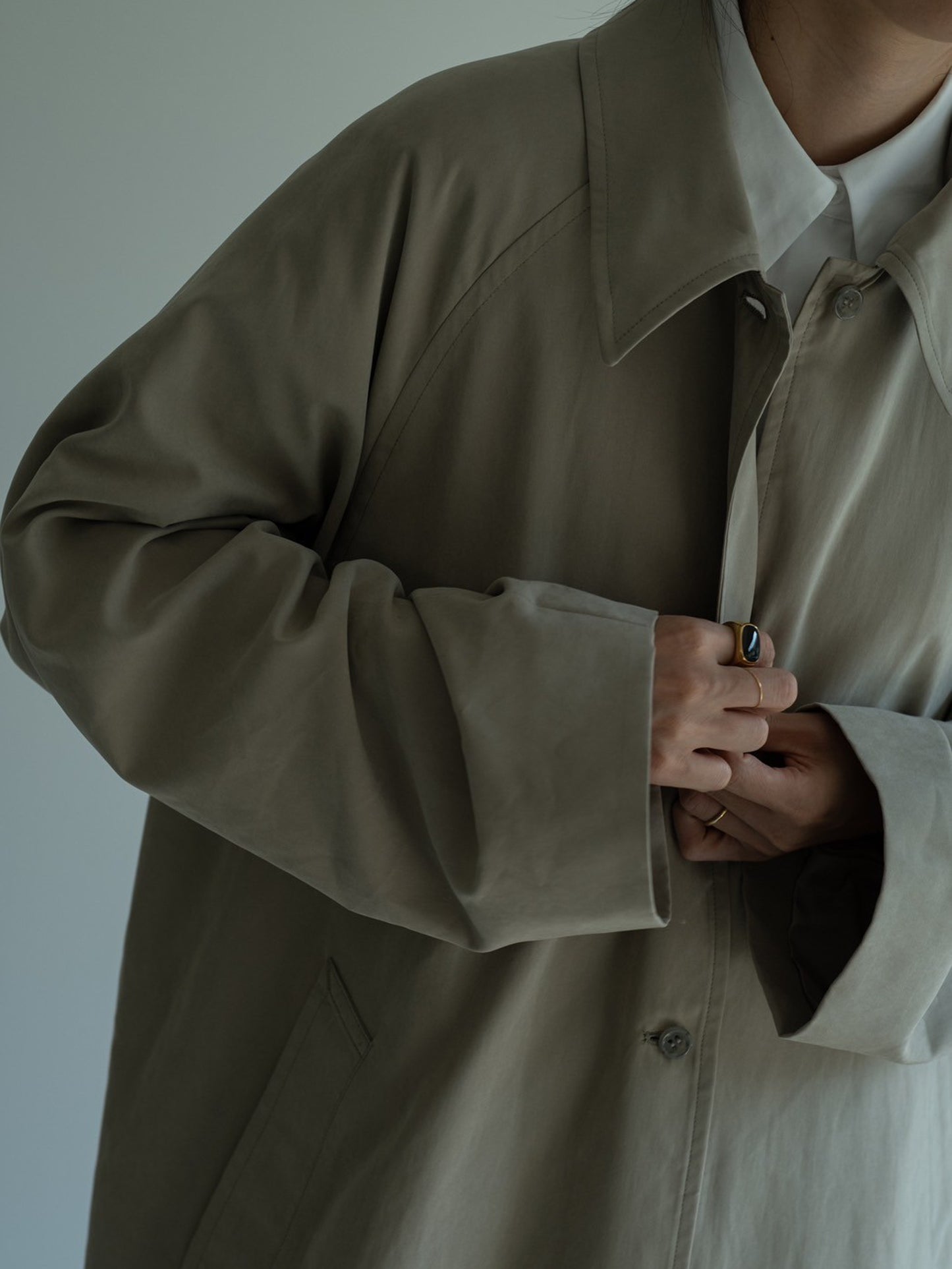 soutien collar coat-greige