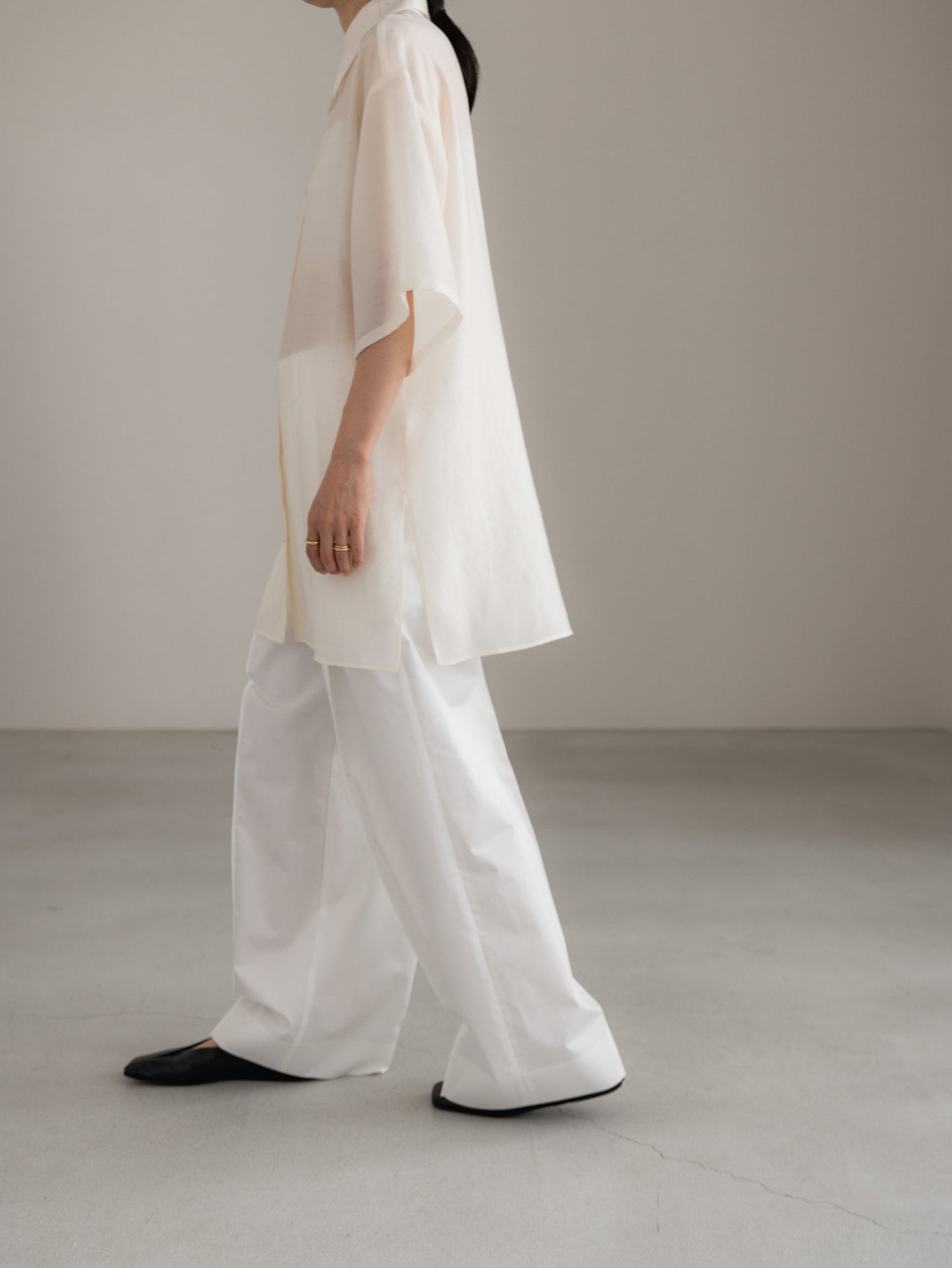 sheer shirt - ivory