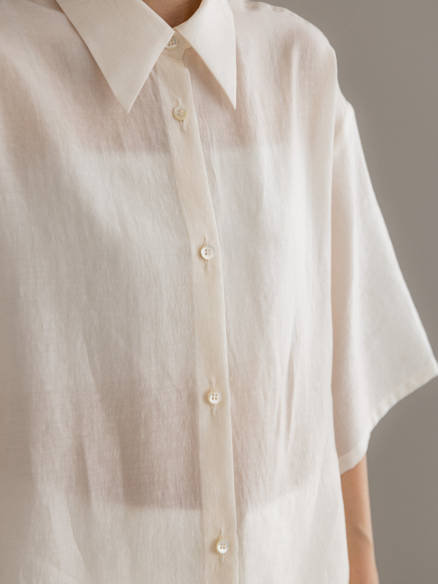 sheer shirt - ivory