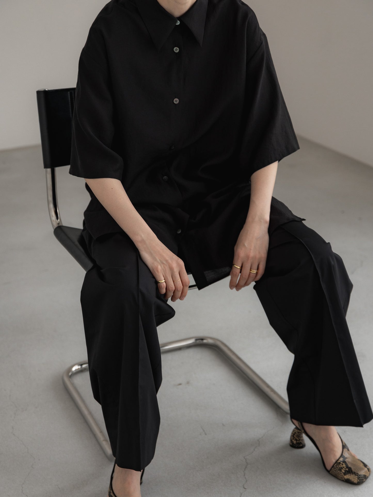 cotton pants- black