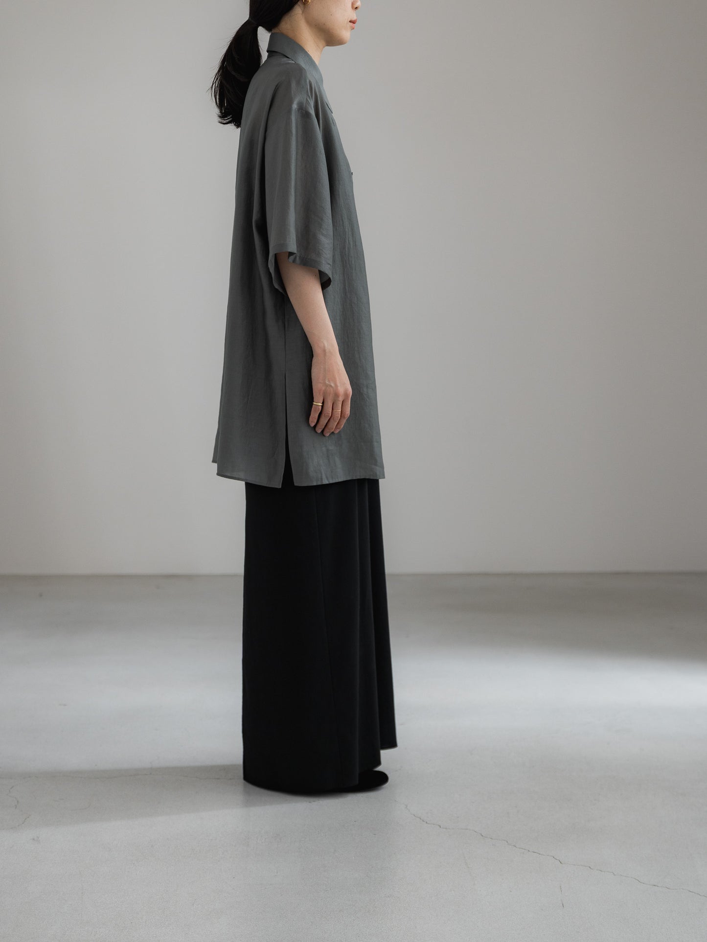 sheer shirt - moss green