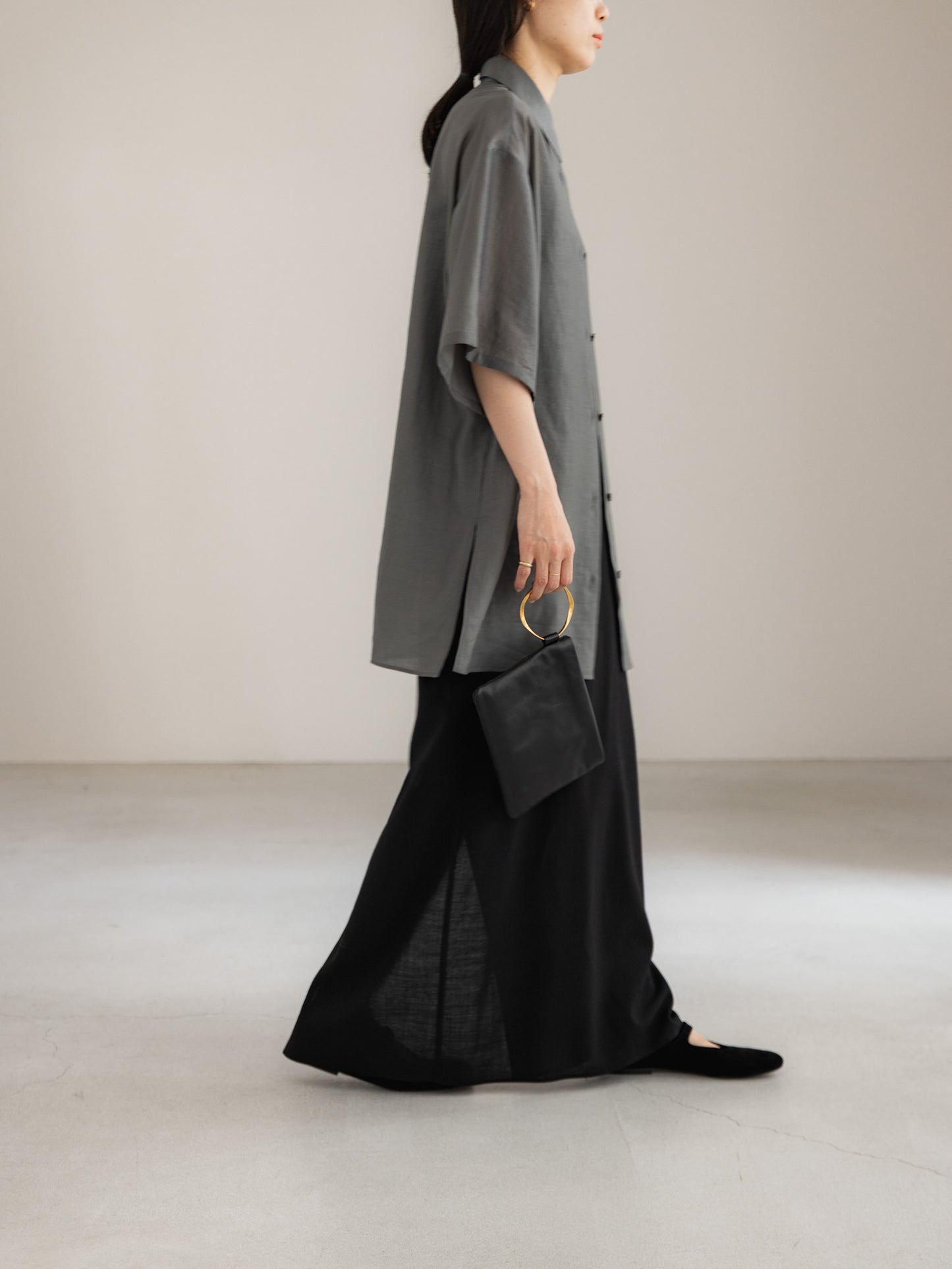 sheer shirt - moss green