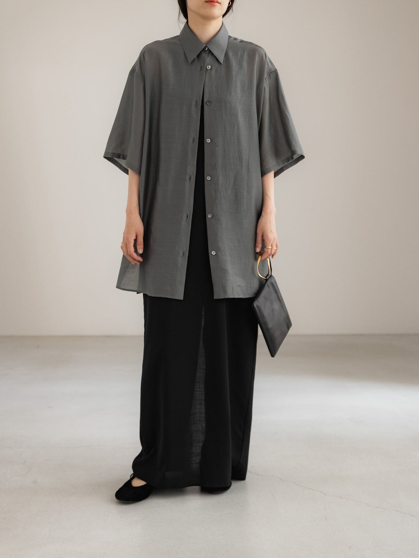 sheer shirt - moss green