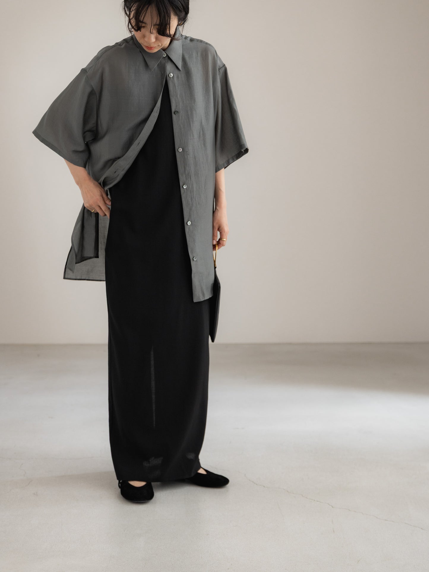 sheer shirt - moss green