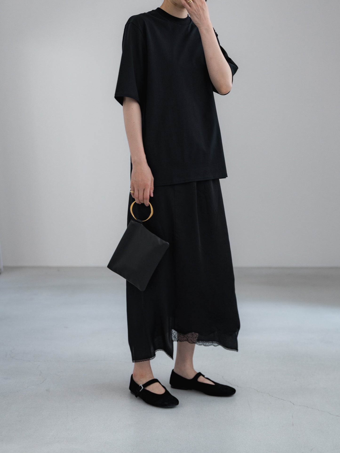 half sleeve T / black