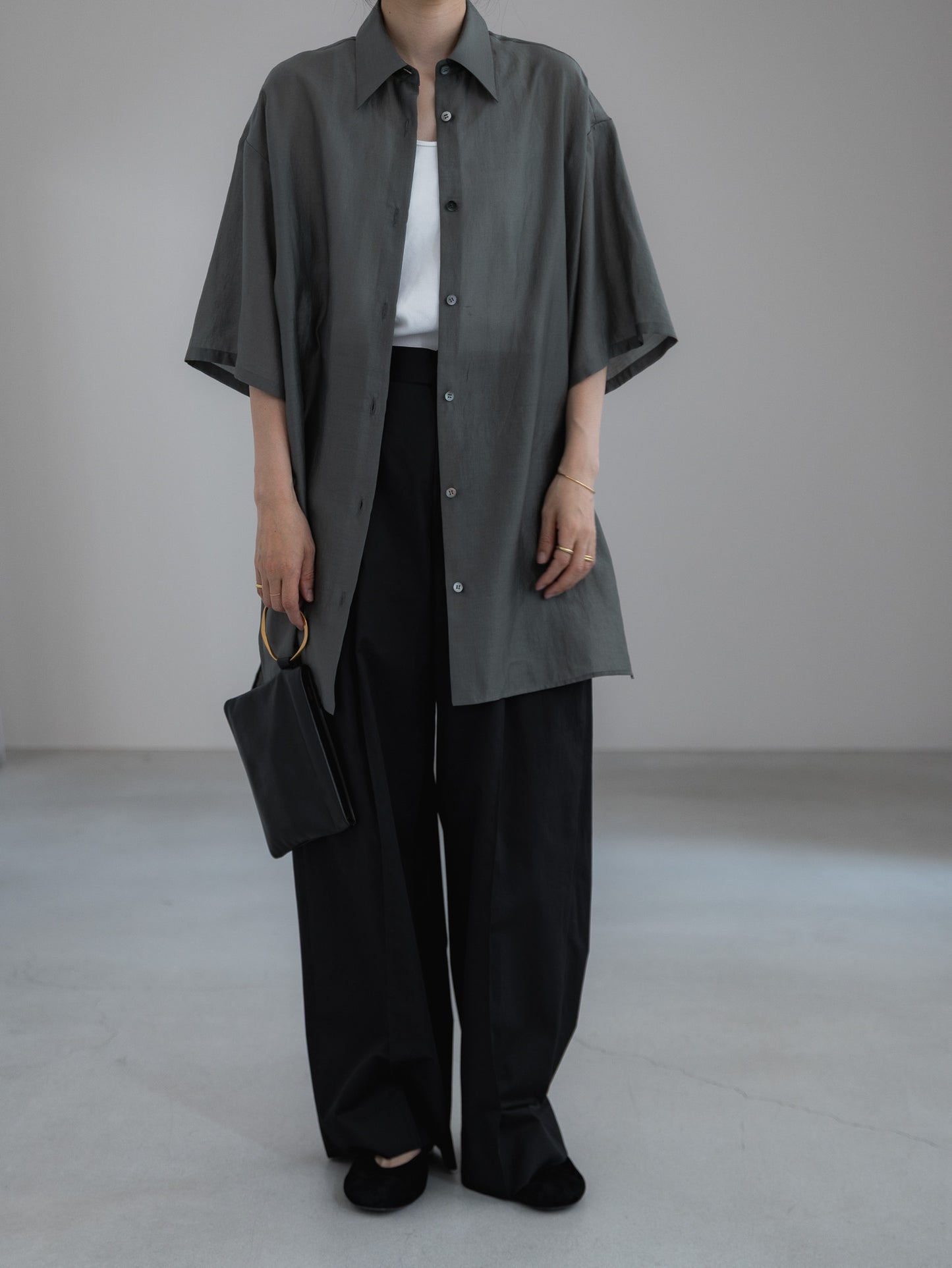 sheer shirt - moss green