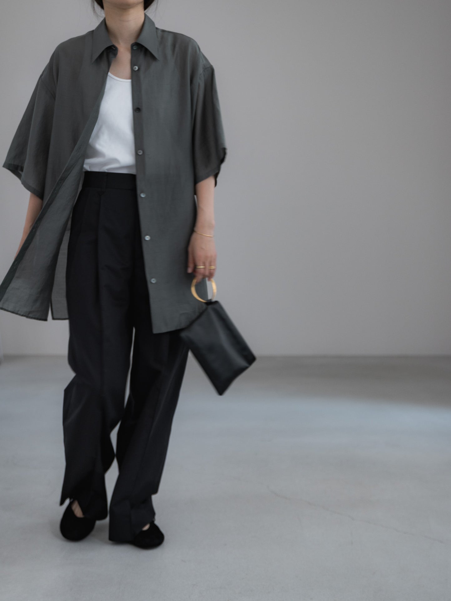 sheer shirt - moss green