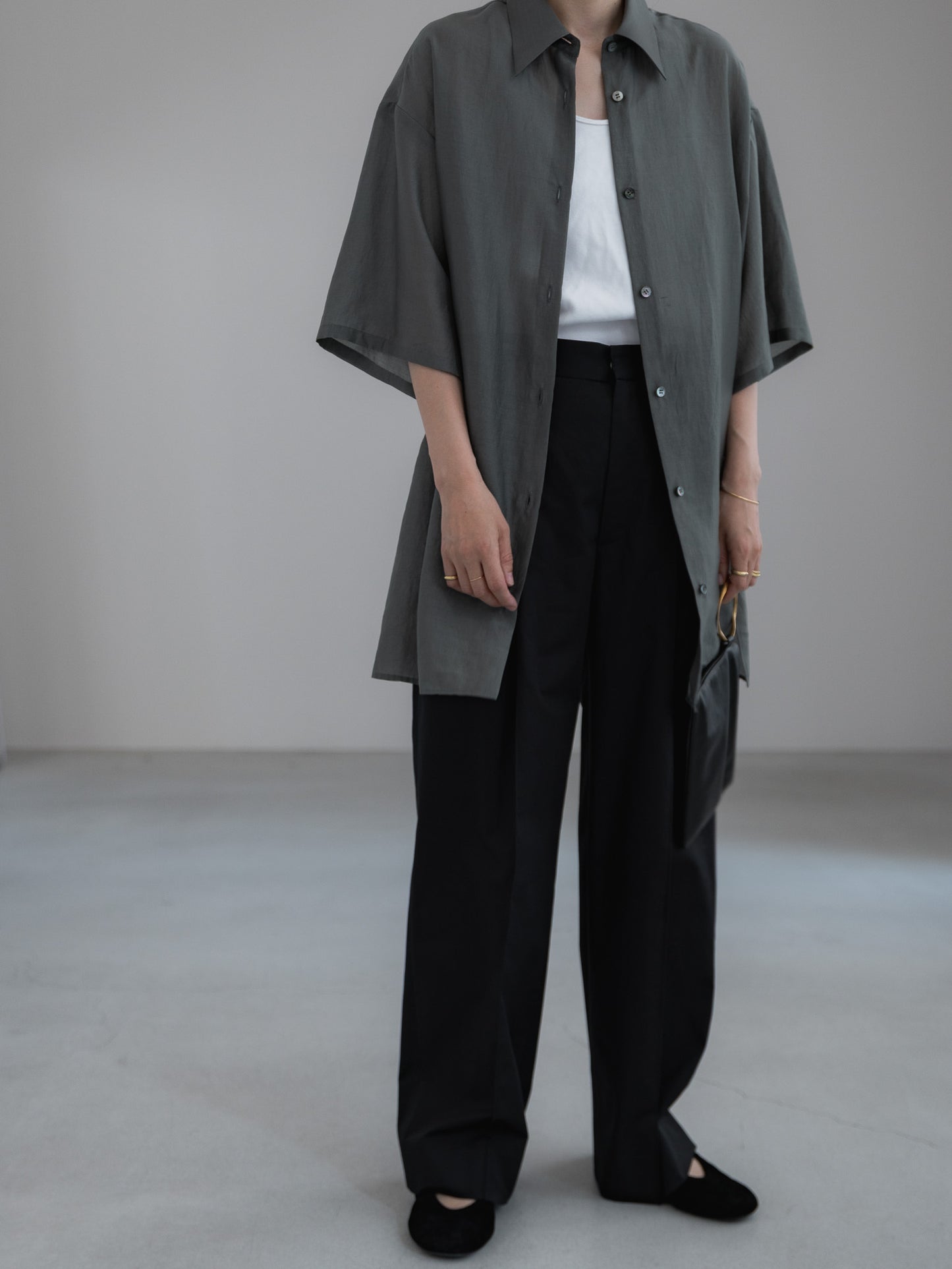 sheer shirt - moss green