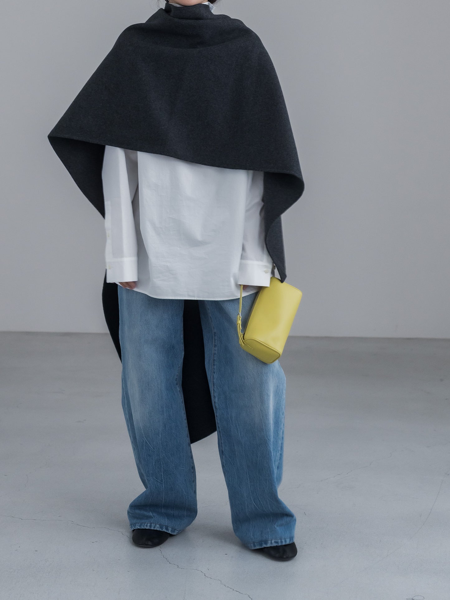 【pre order】throw shawl coat - d.gray
