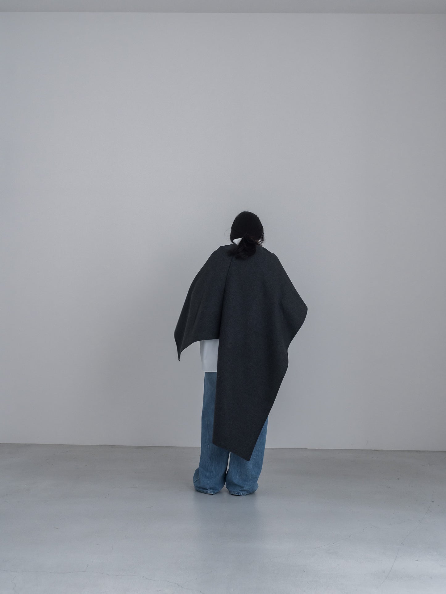 【pre order】throw shawl coat - d.gray