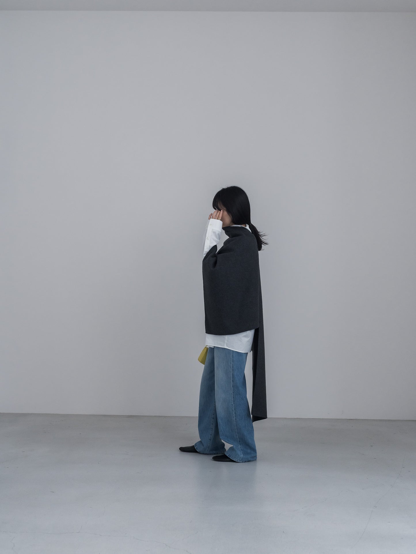 【pre order】throw shawl coat - d.gray