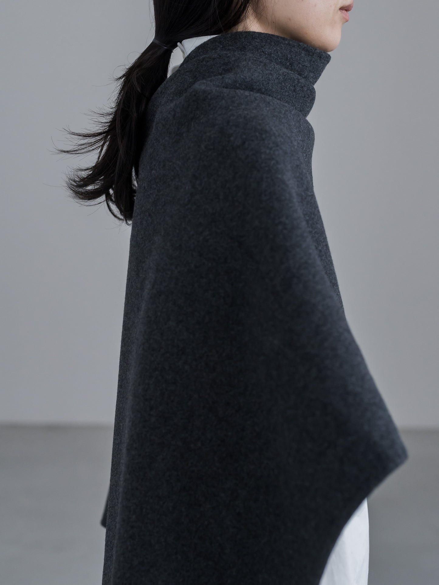 【pre order】throw shawl coat - d.gray