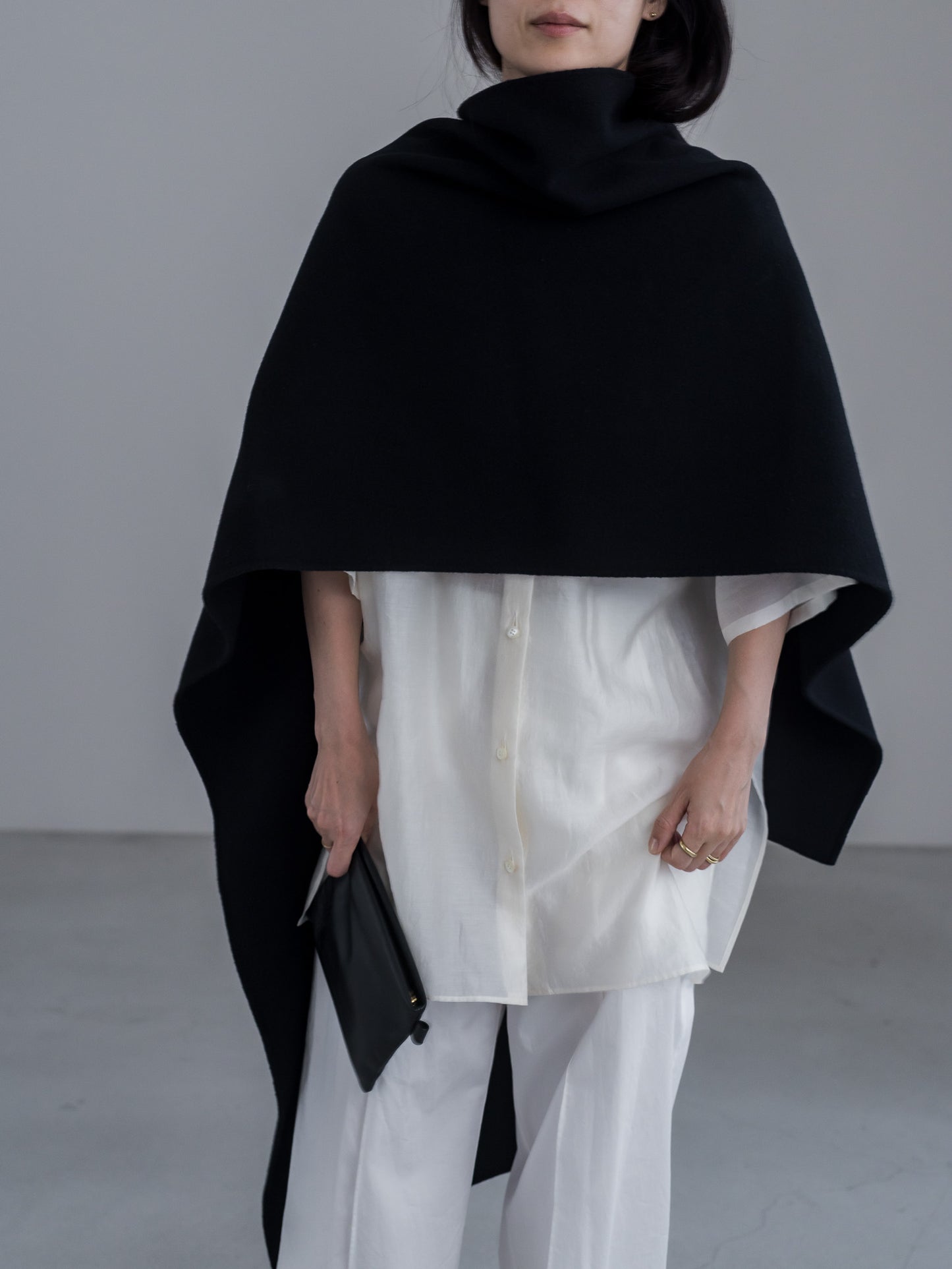 【pre order】throw shawl coat - black
