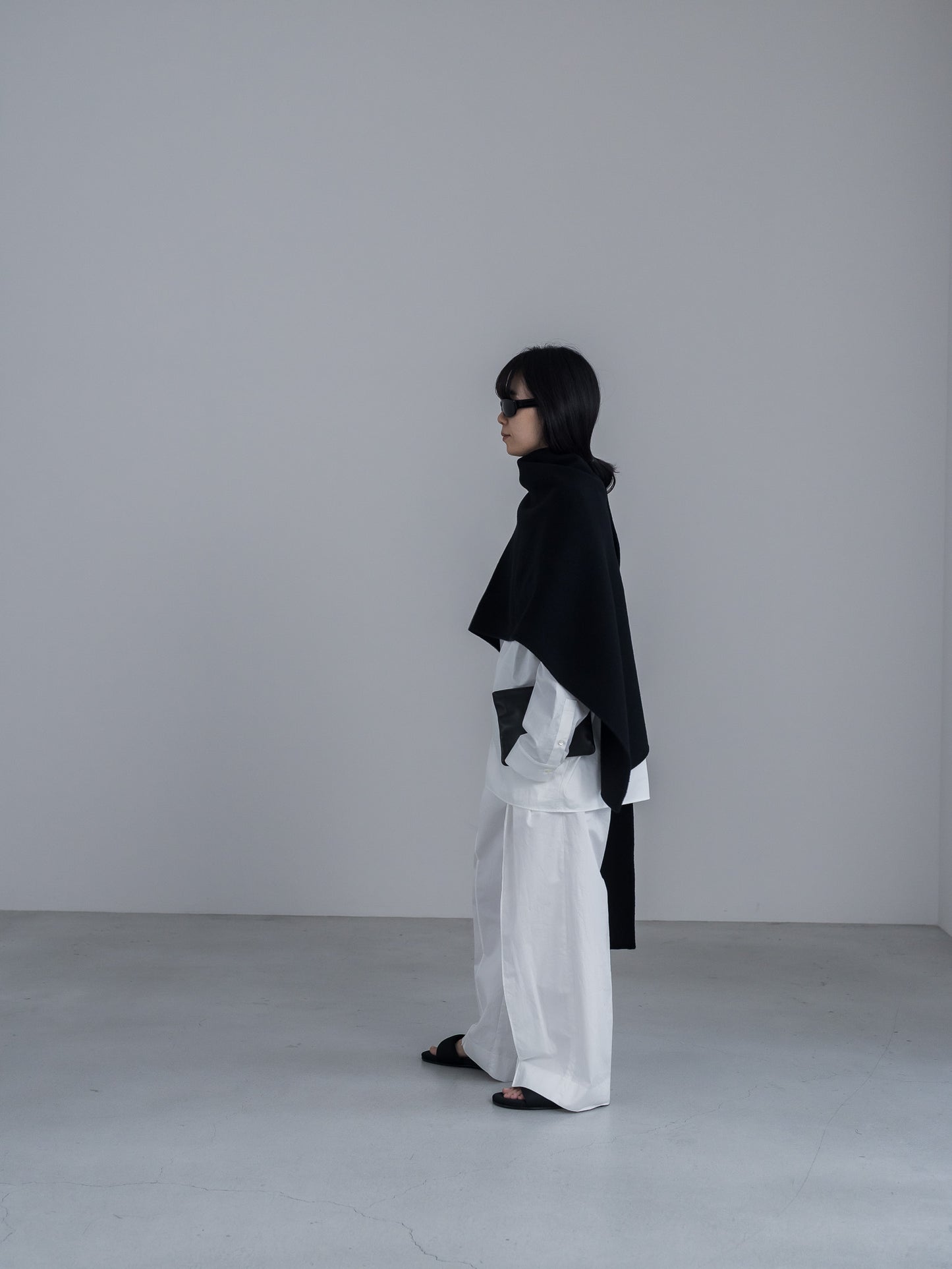 【pre order】throw shawl coat - black