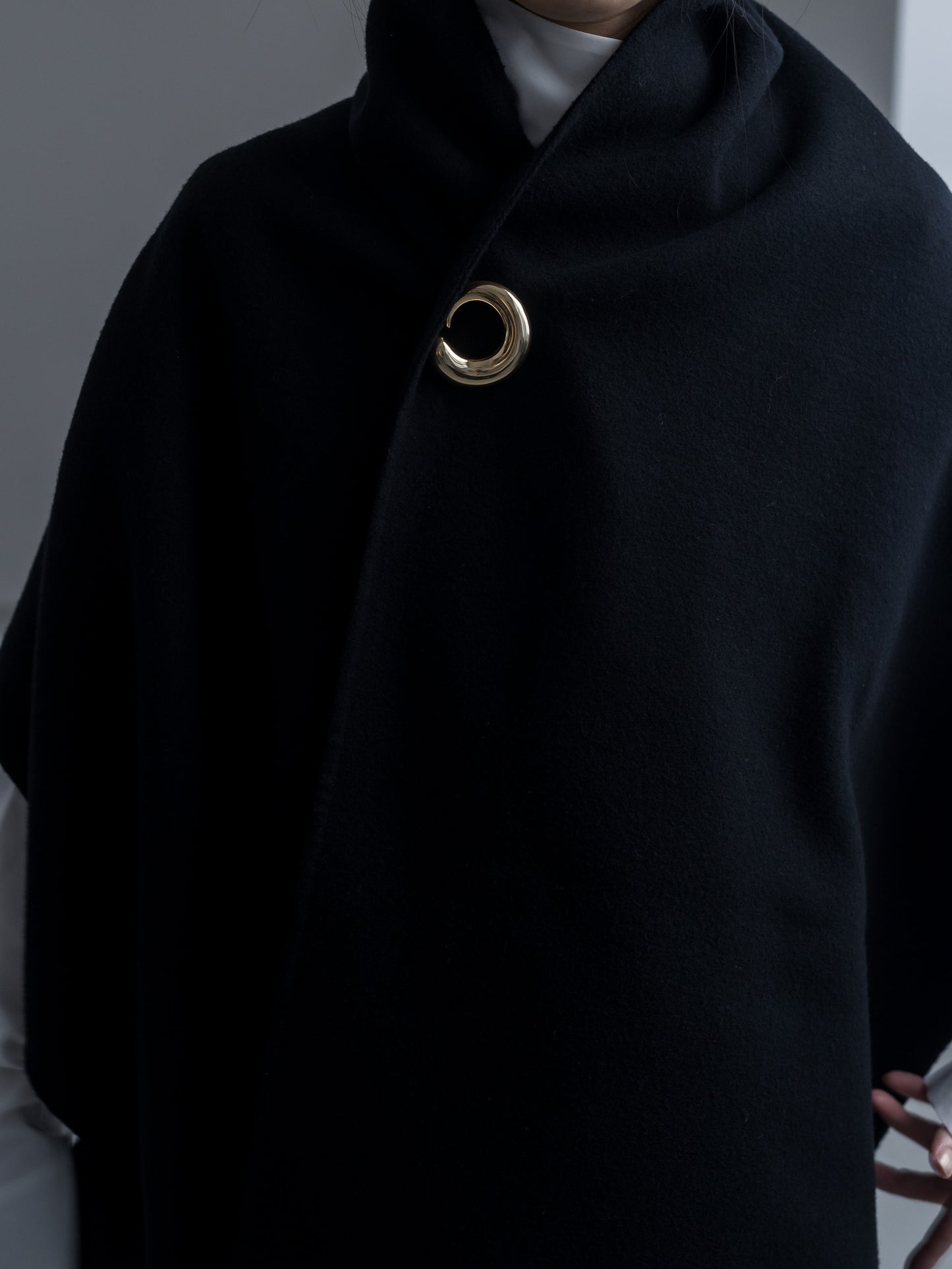 【pre order】throw shawl coat - black