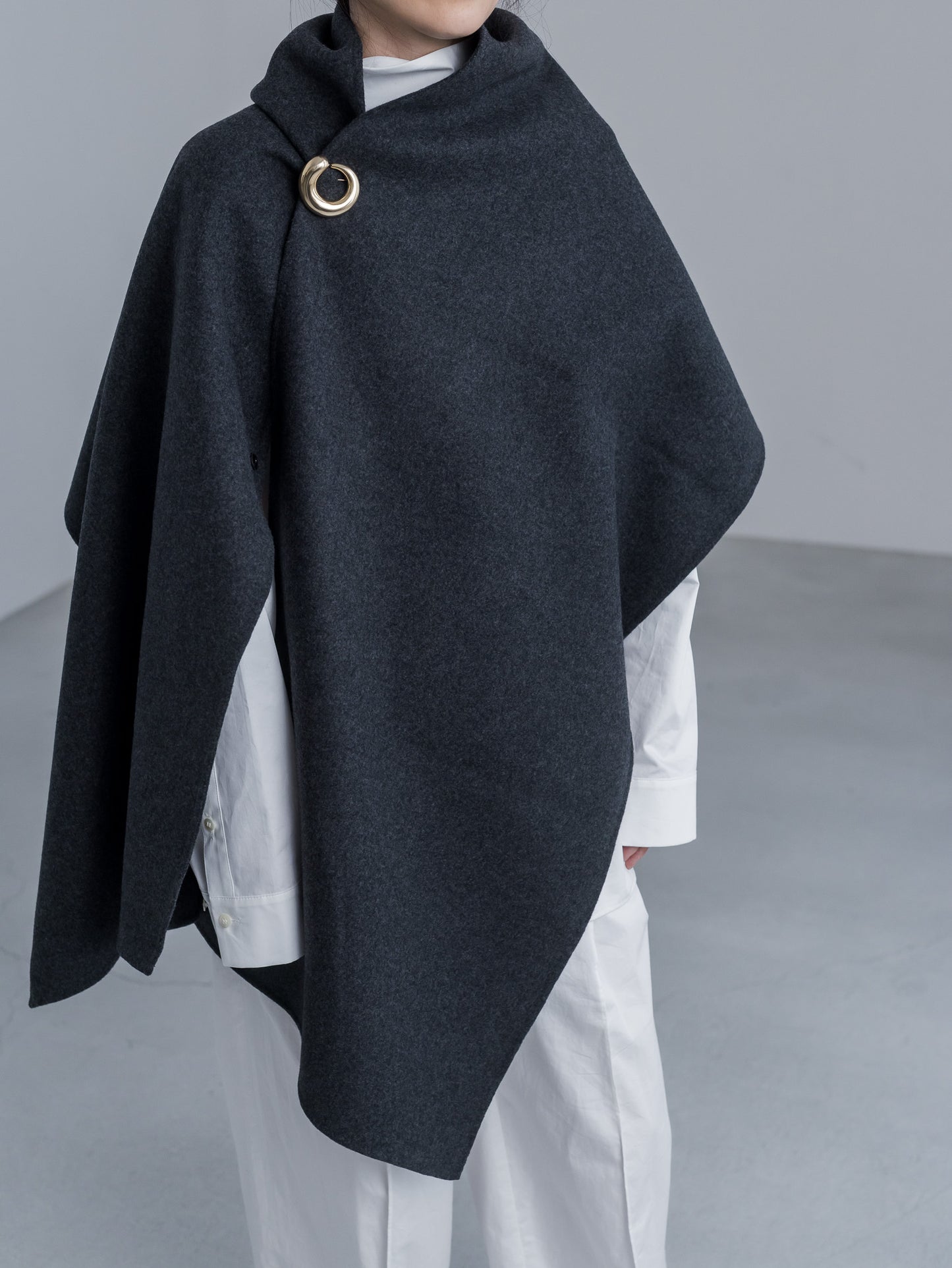 【pre order】throw shawl coat - d.gray