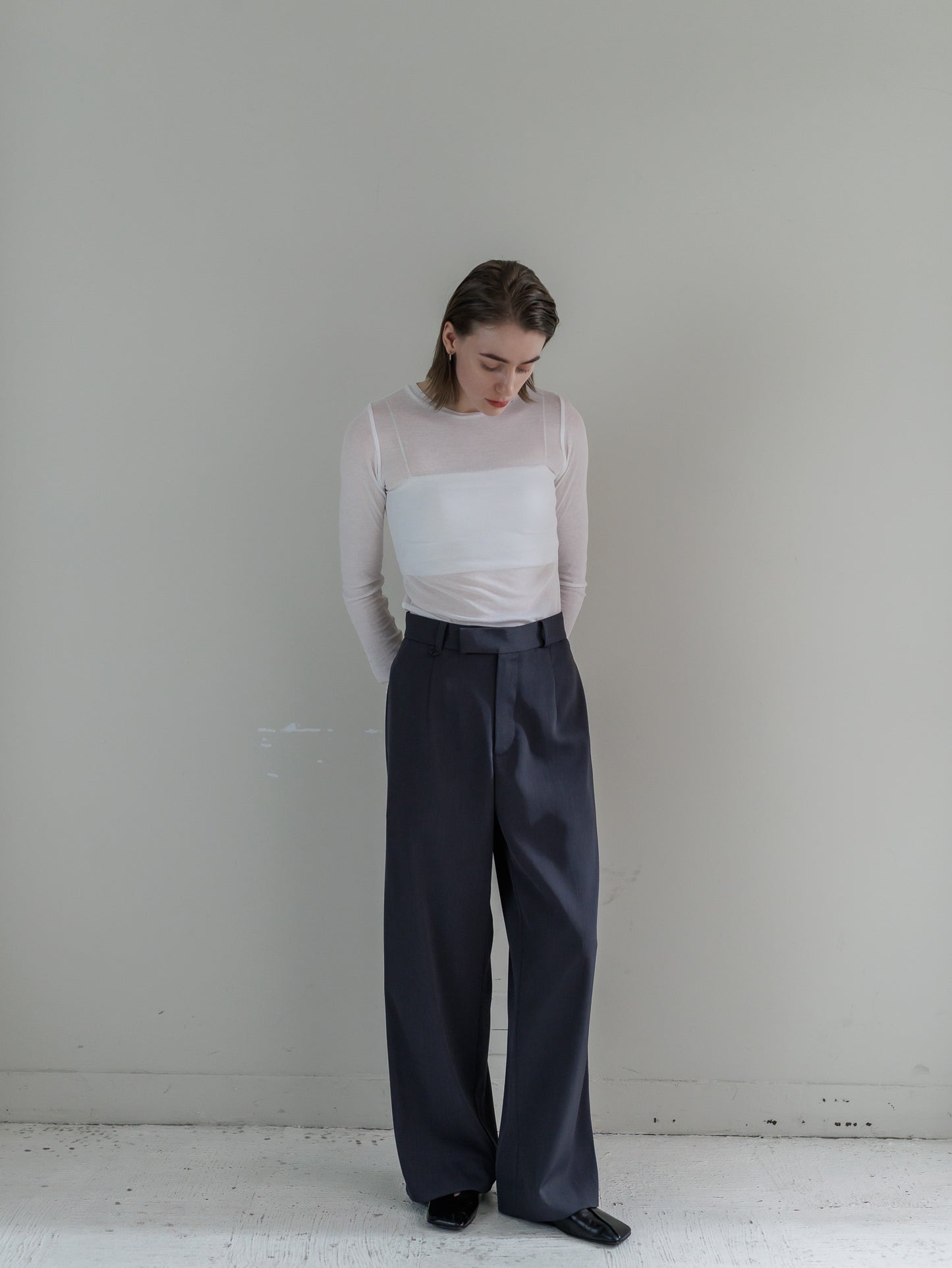 sheer tops - white