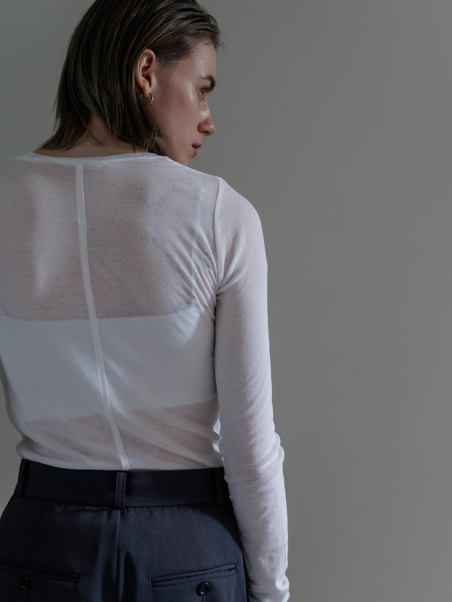 sheer tops - white