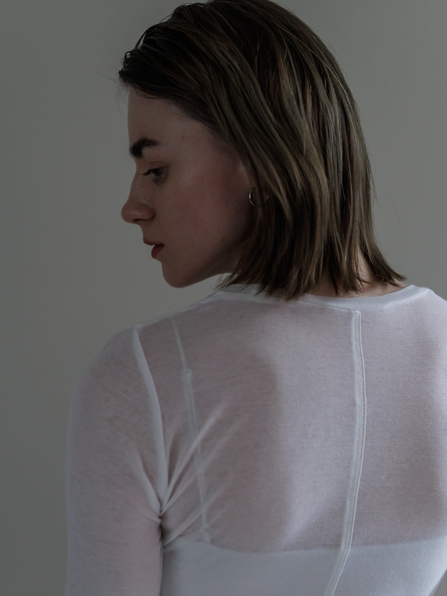 sheer tops - white