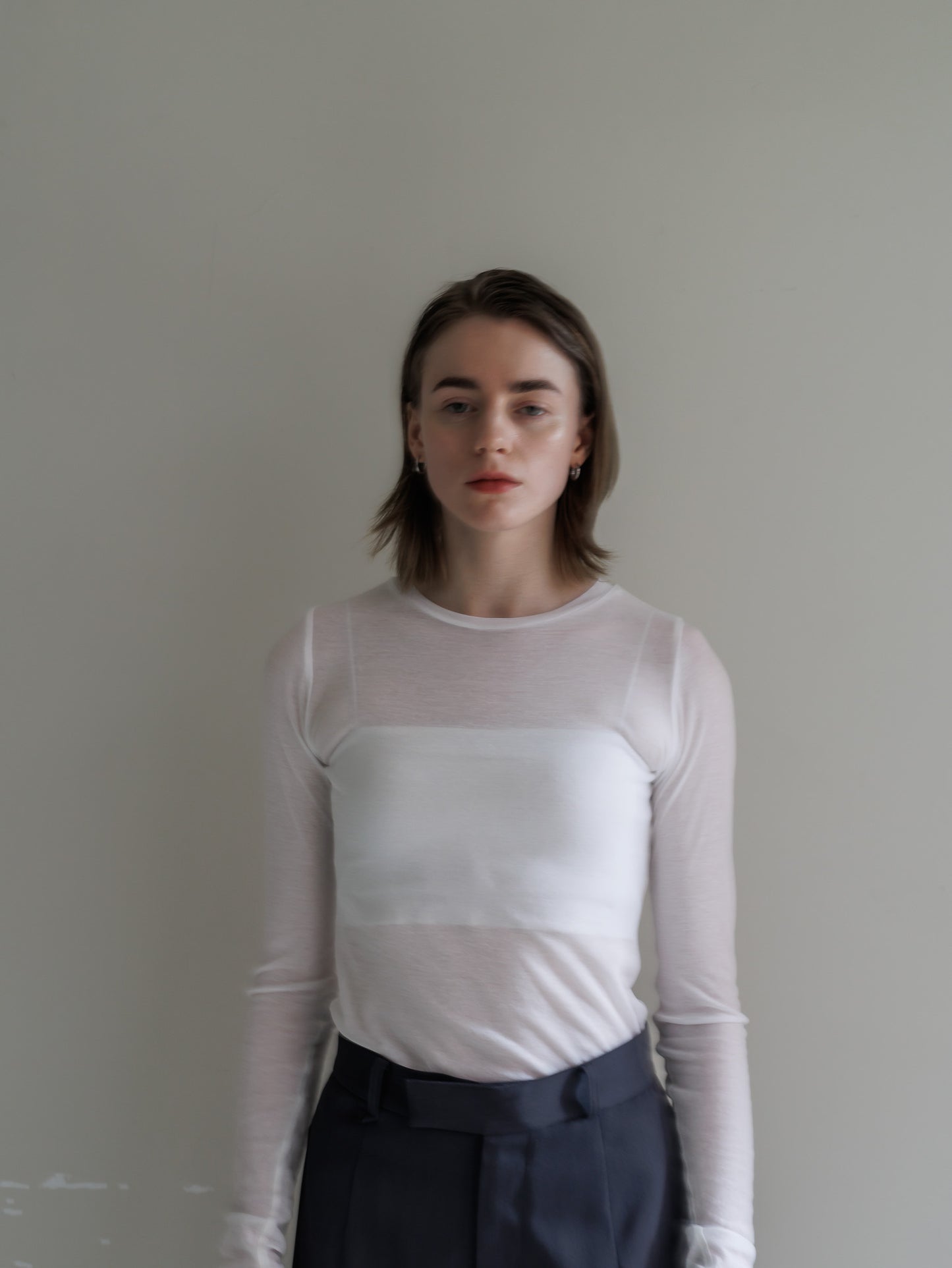 sheer tops - white