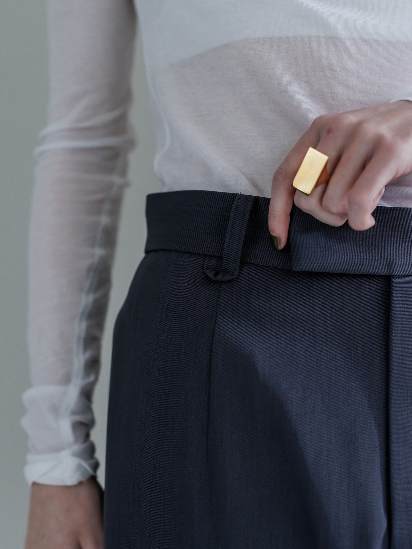 relax slacks pants - navy