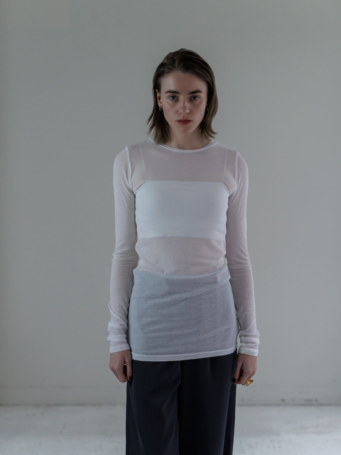 sheer tops - white