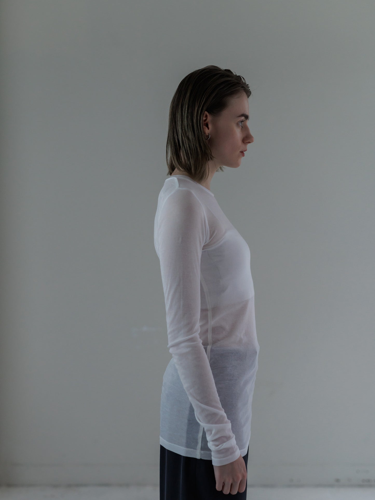 sheer tops - white