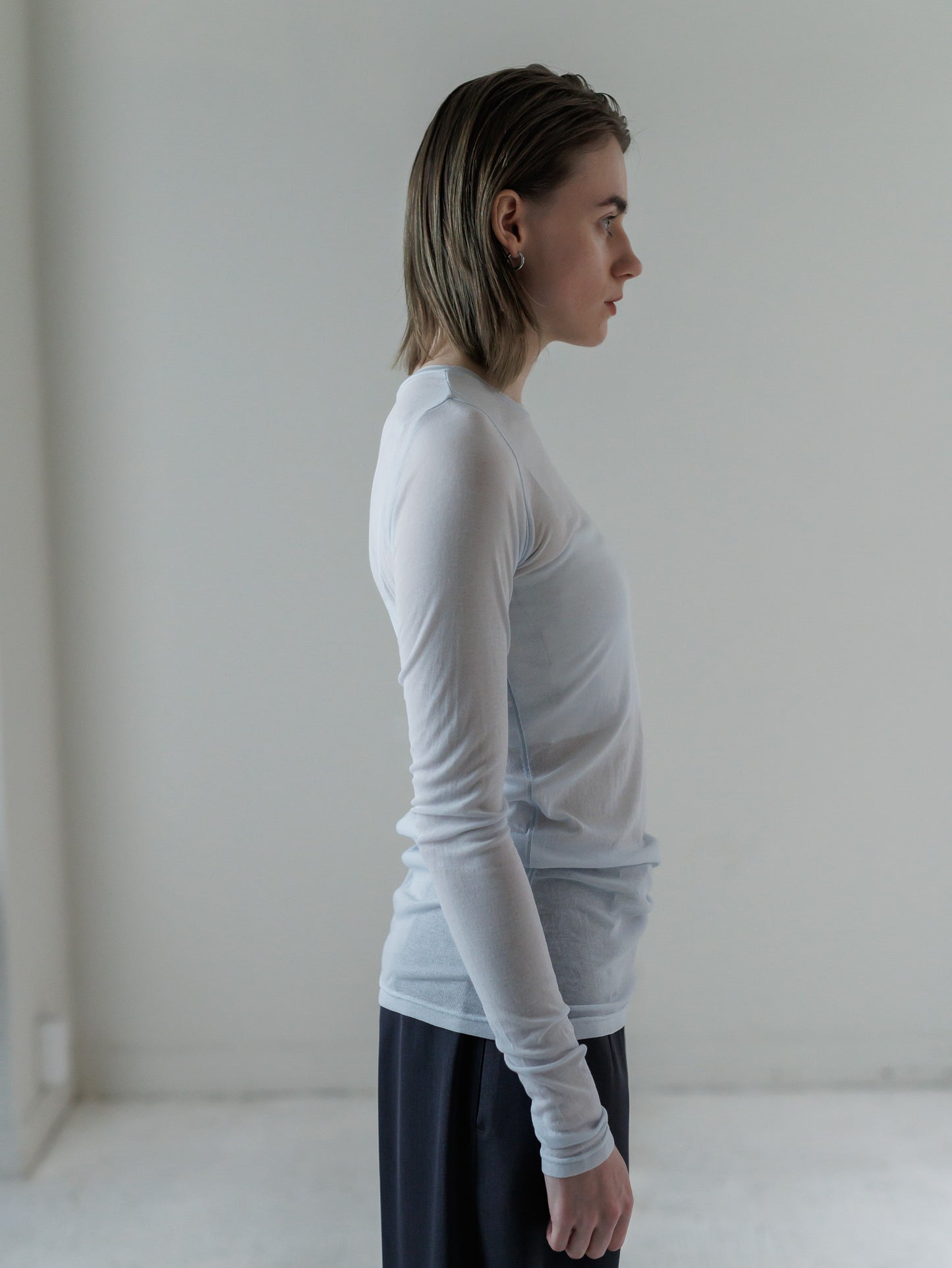 sheer tops - ice blue