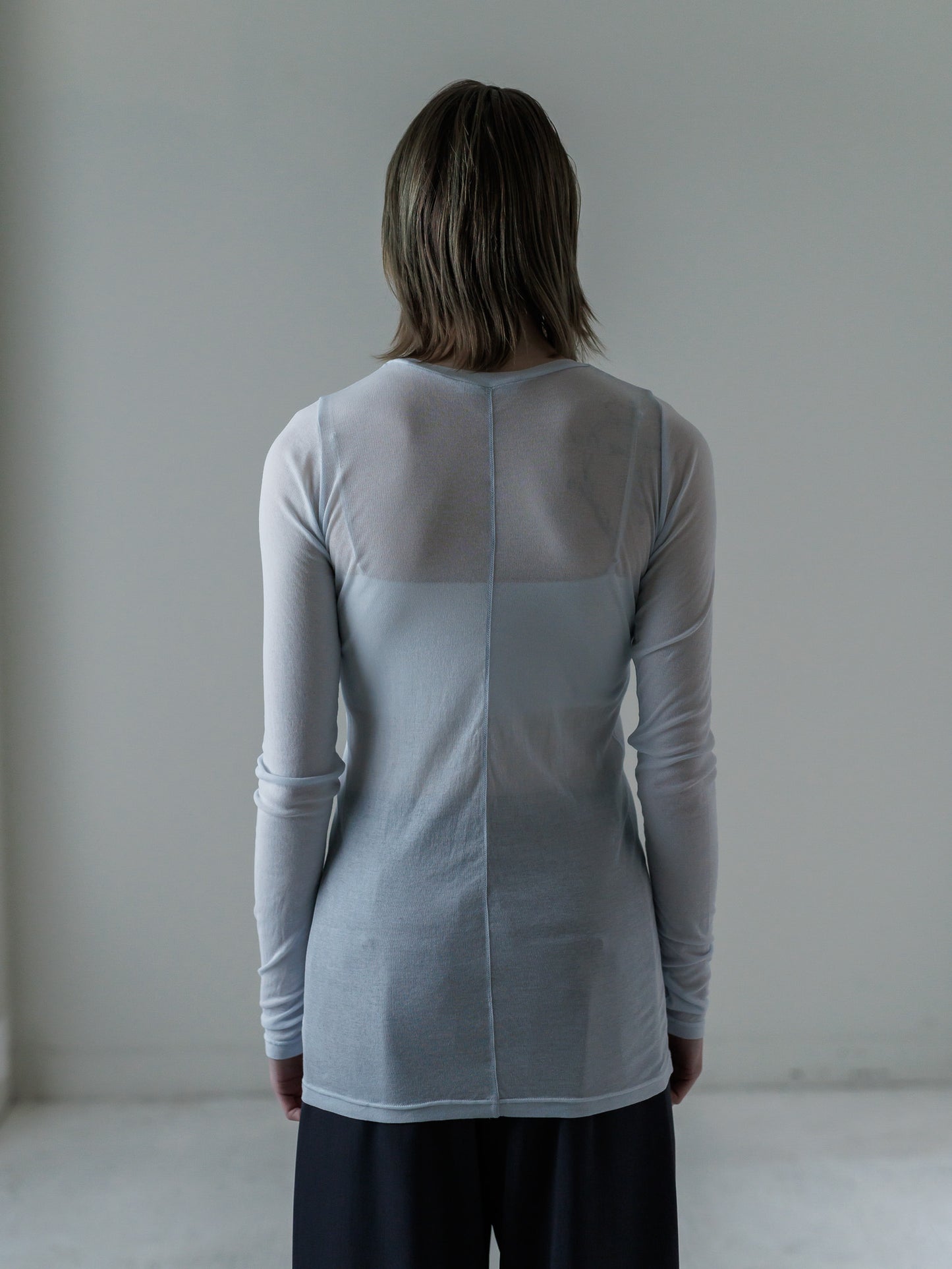sheer tops - ice blue