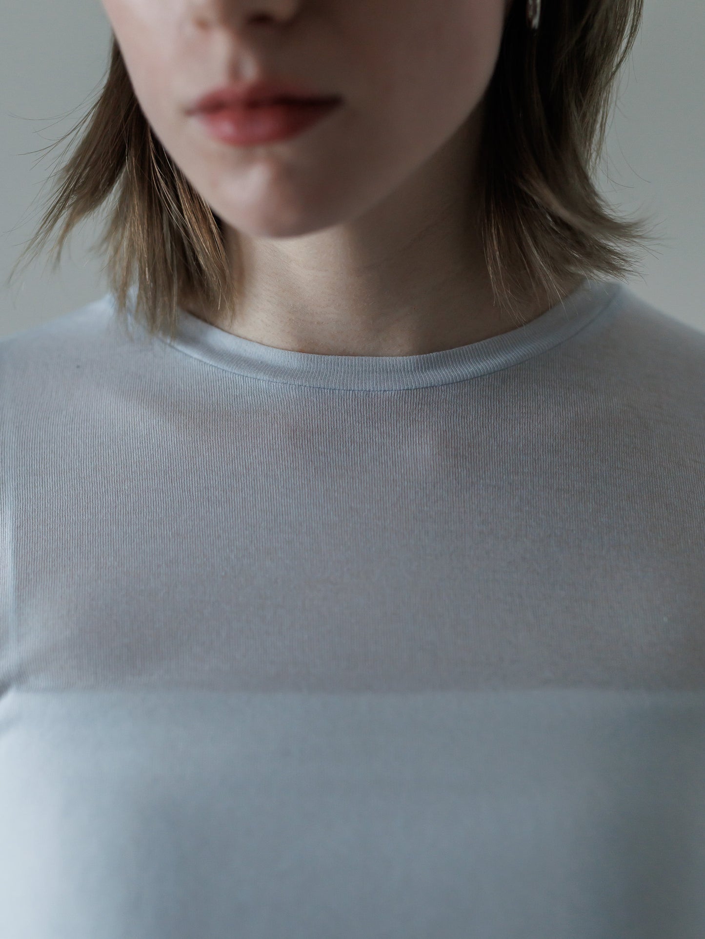 sheer tops - ice blue