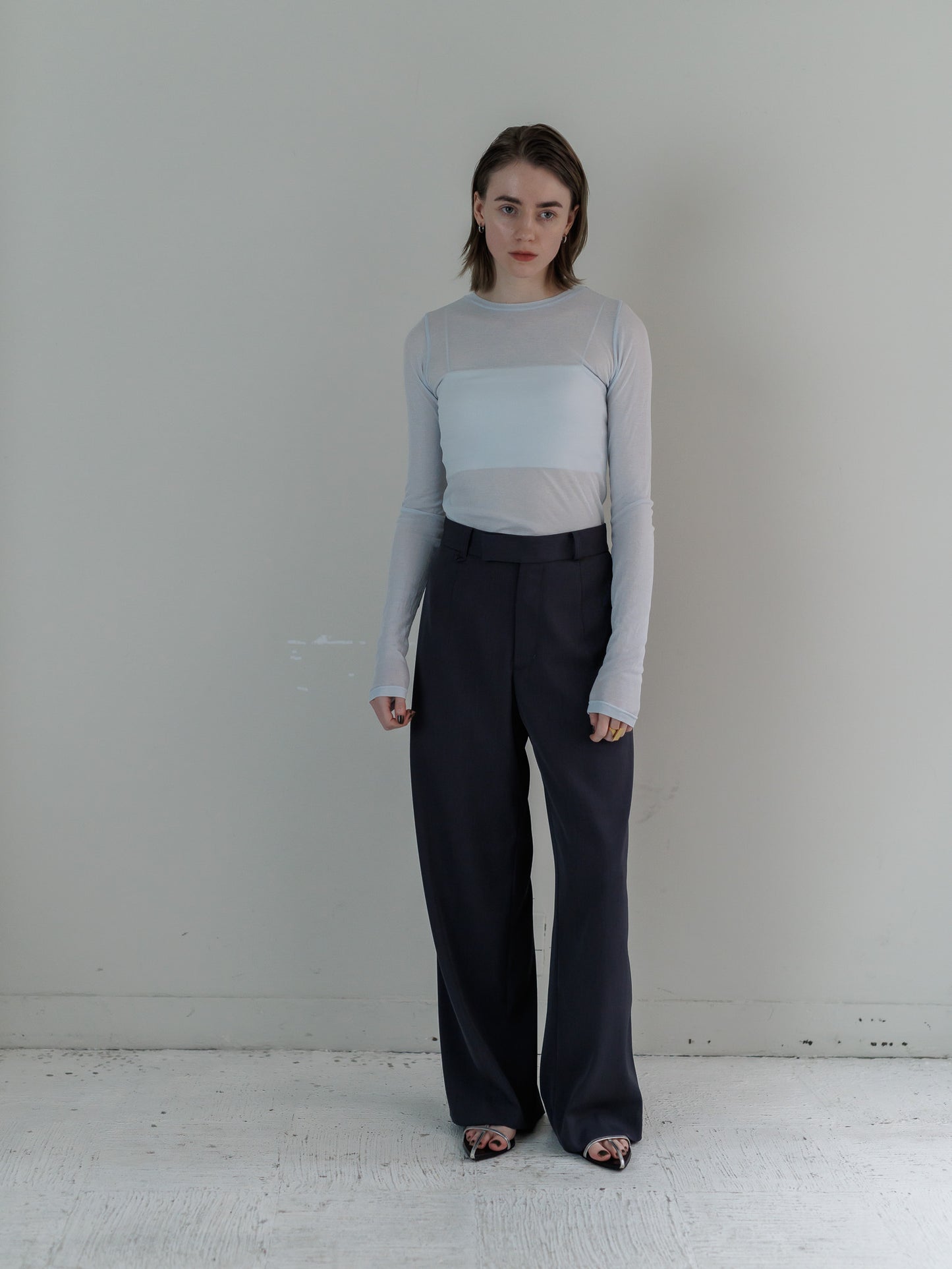 sheer tops - ice blue