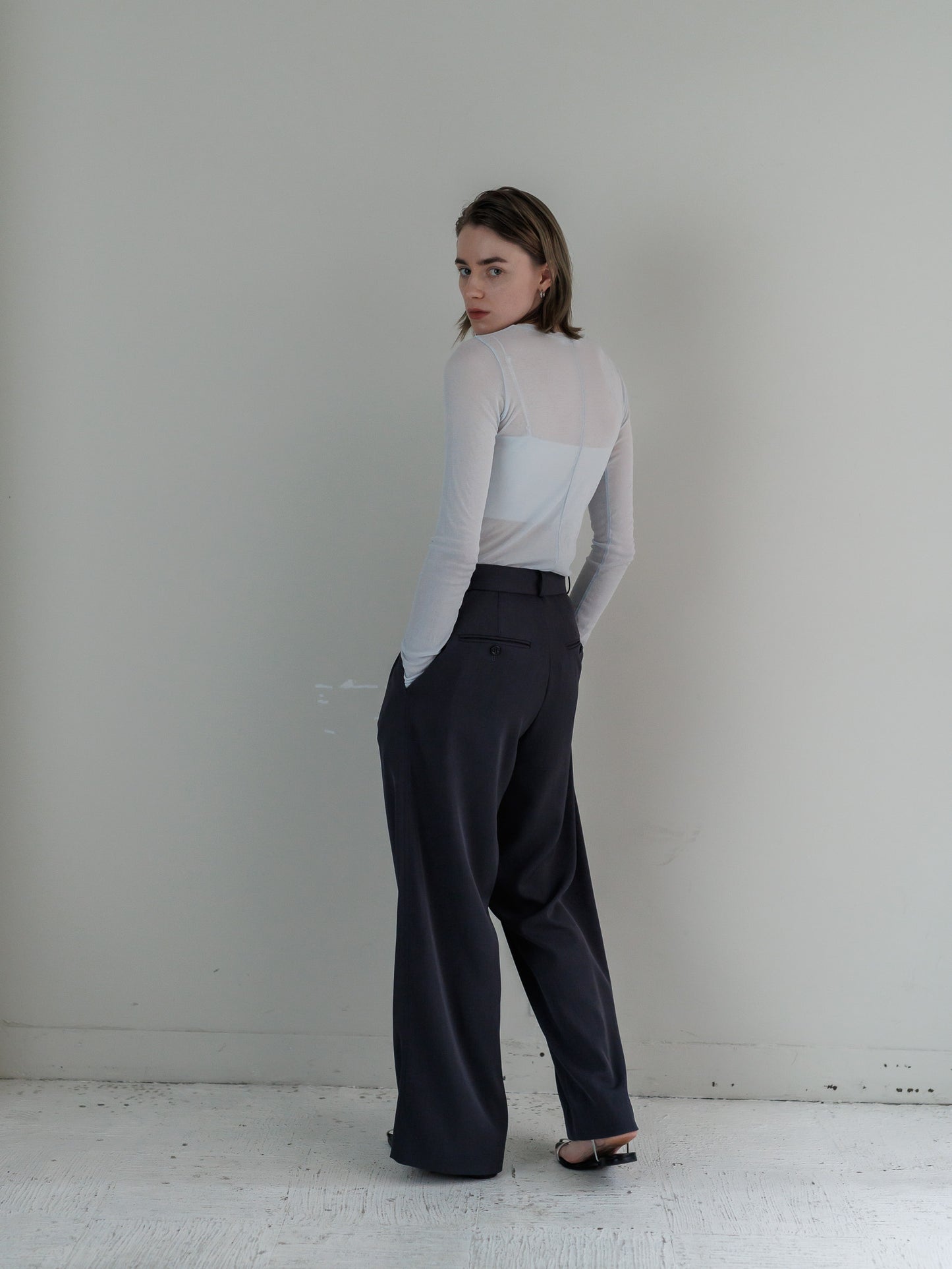 sheer tops - ice blue
