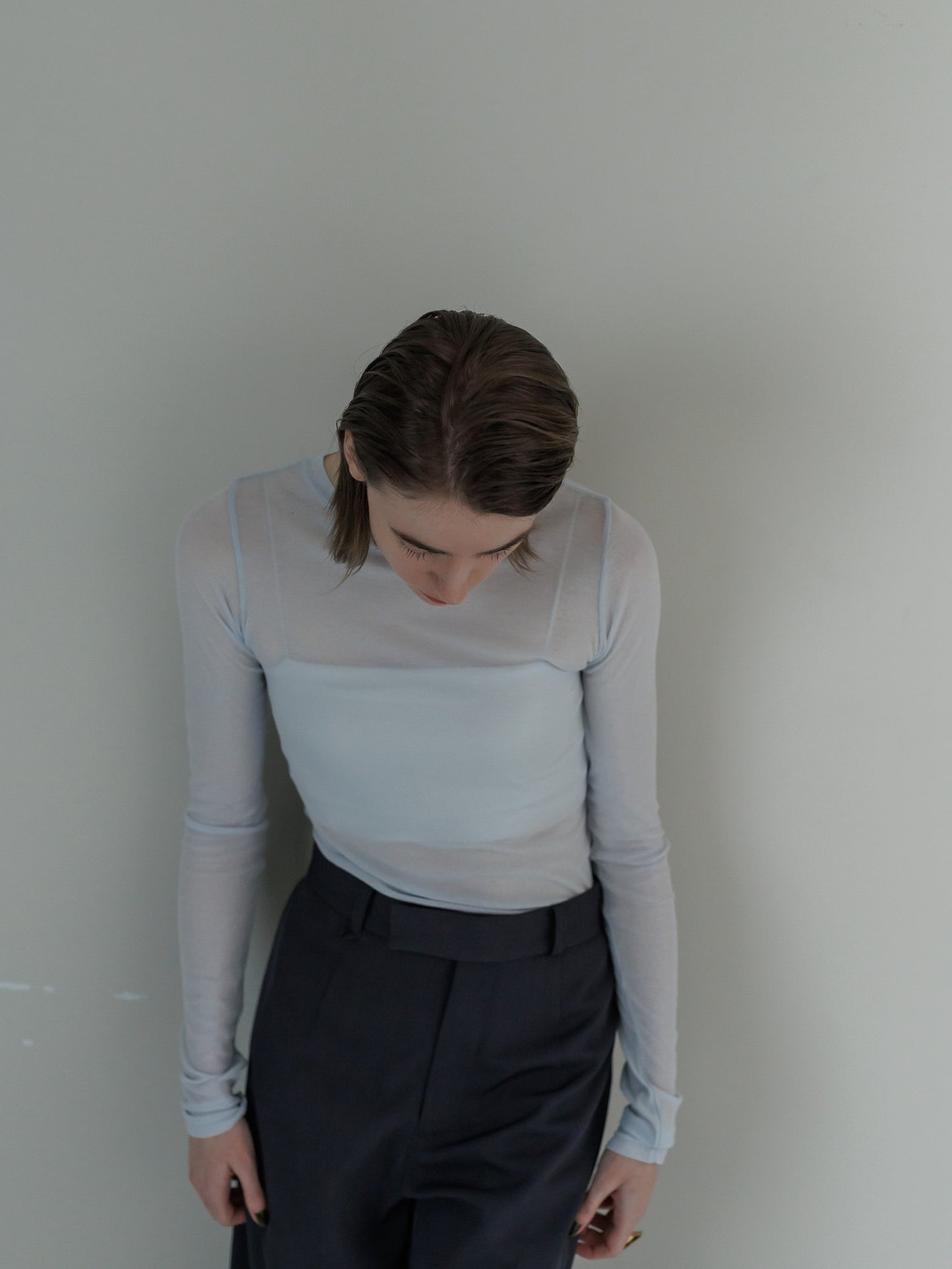sheer tops - ice blue