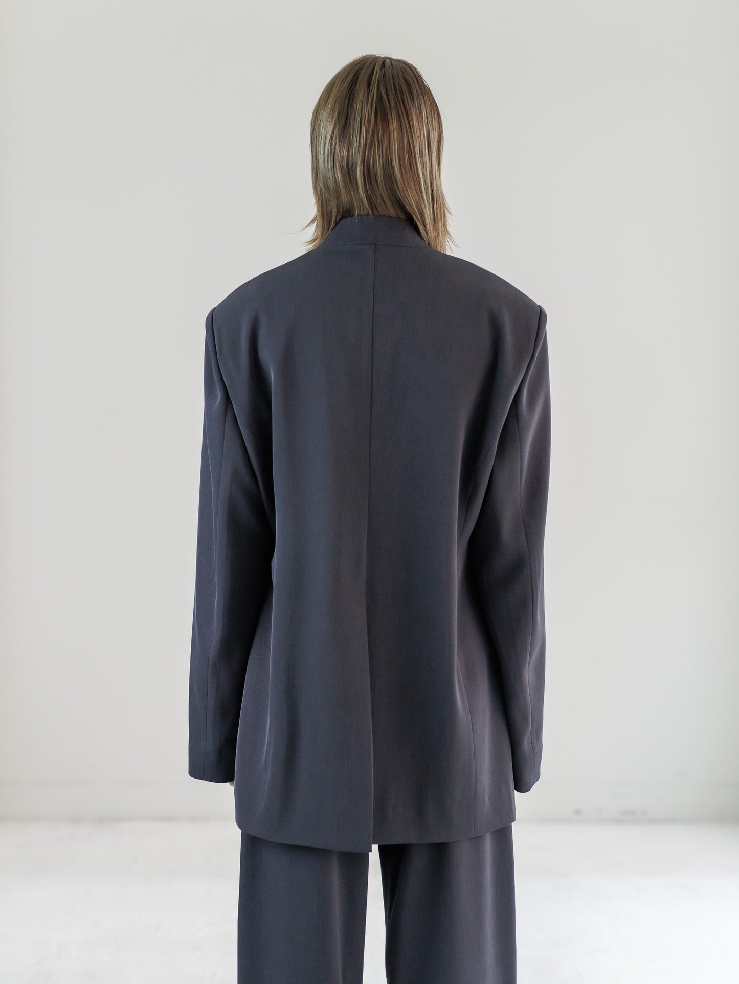 collarless jacket Vol.5 - navy
