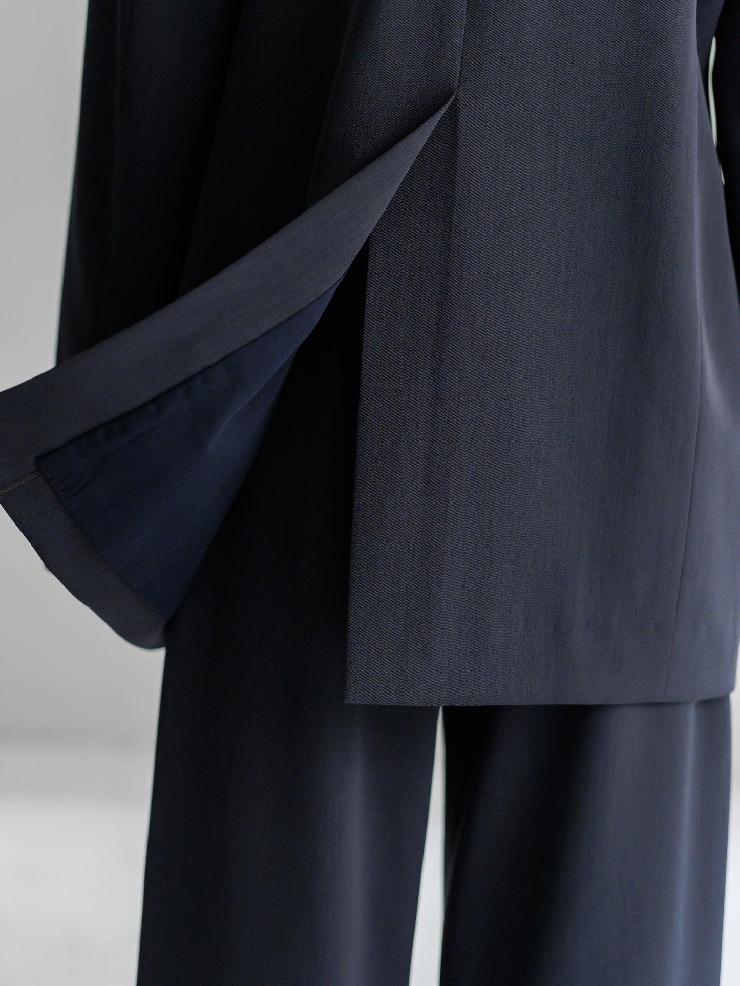 collarless jacket Vol.5 - navy