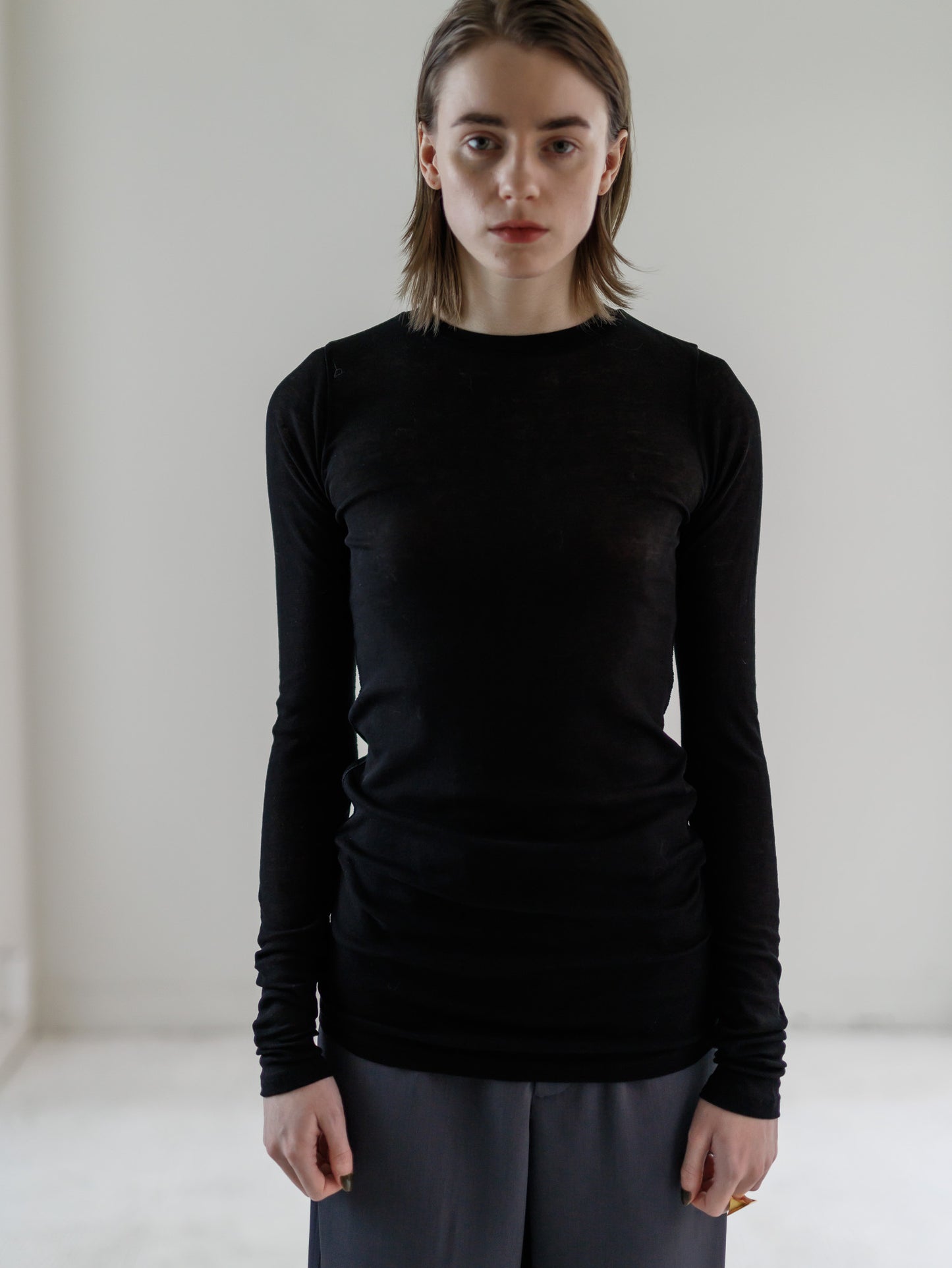 sheer tops - black