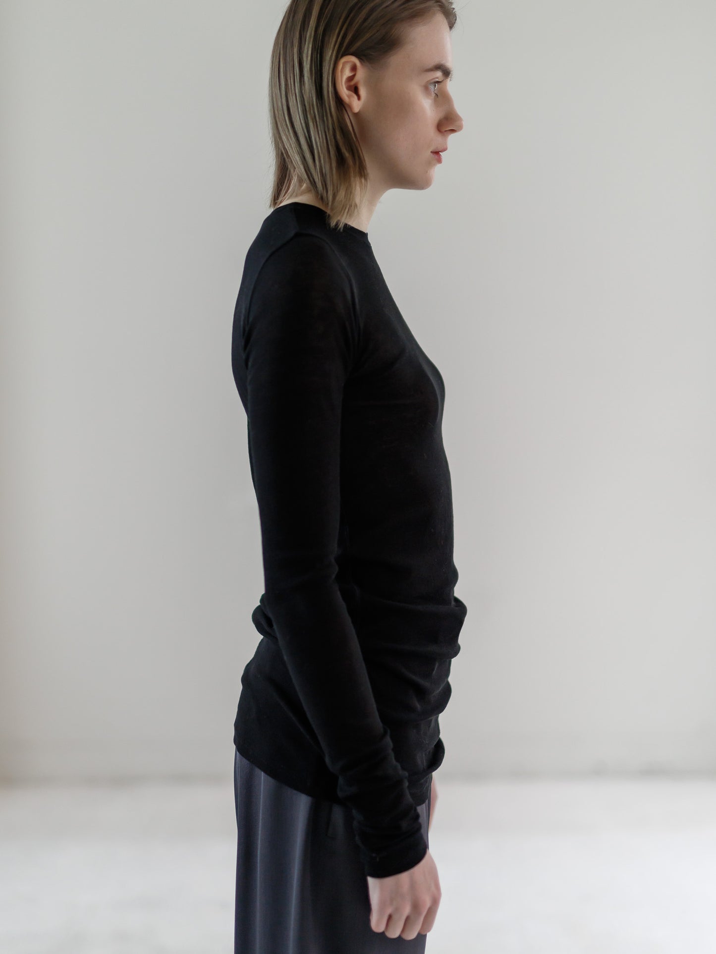 sheer tops - black