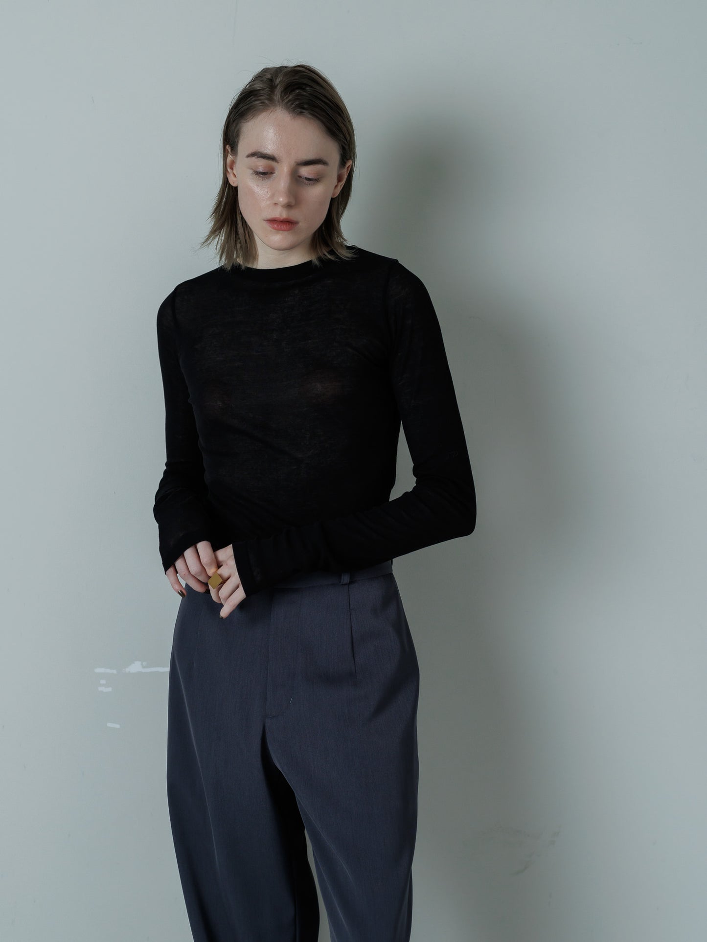 sheer tops - black