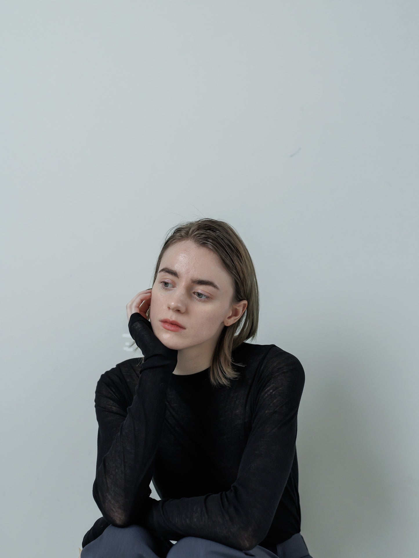sheer tops - black