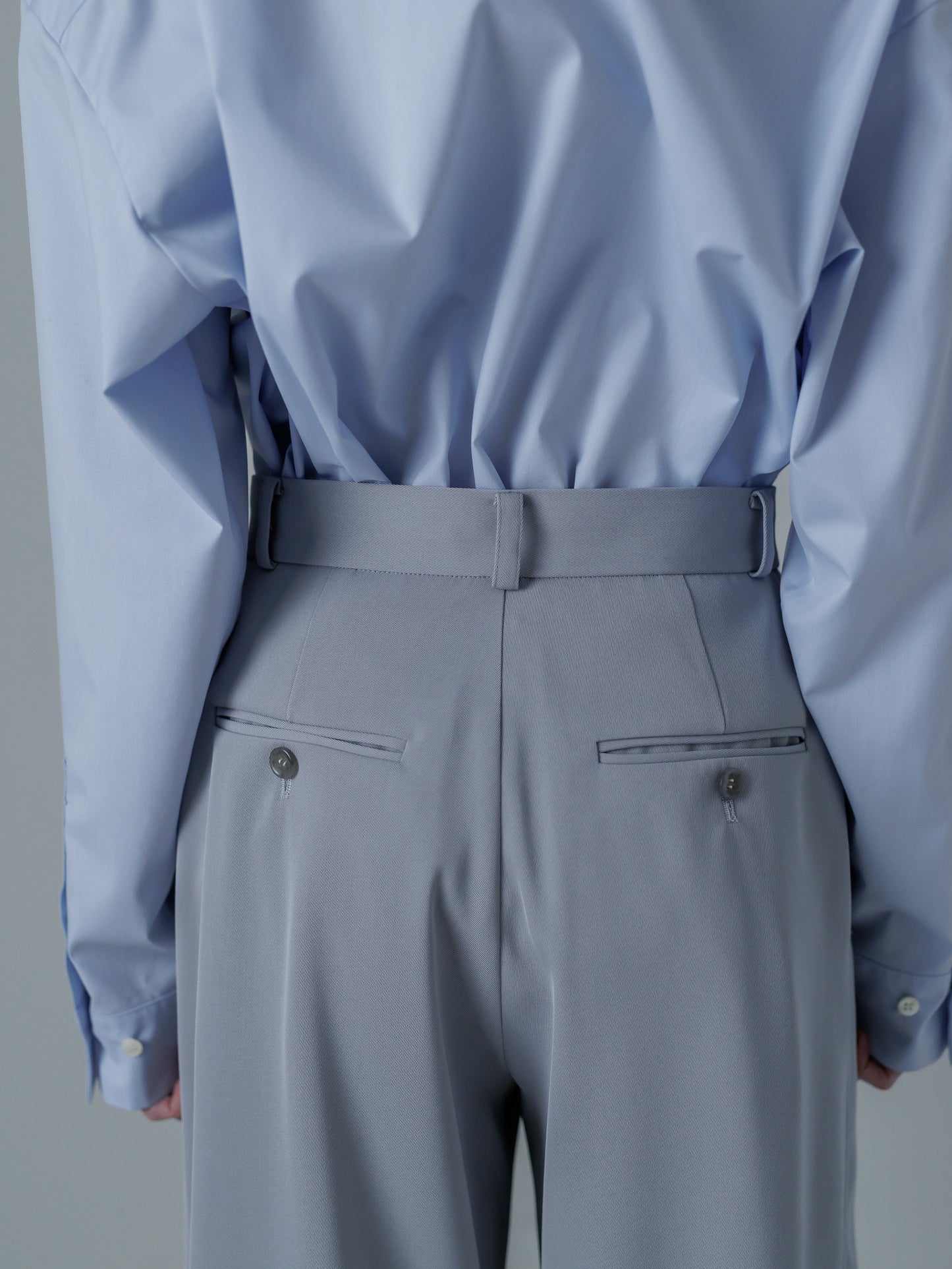relax slacks pants - sax