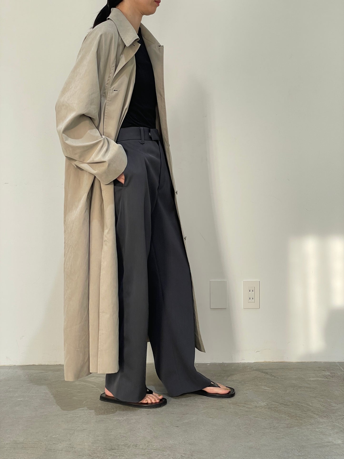 soutien collar coat-greige