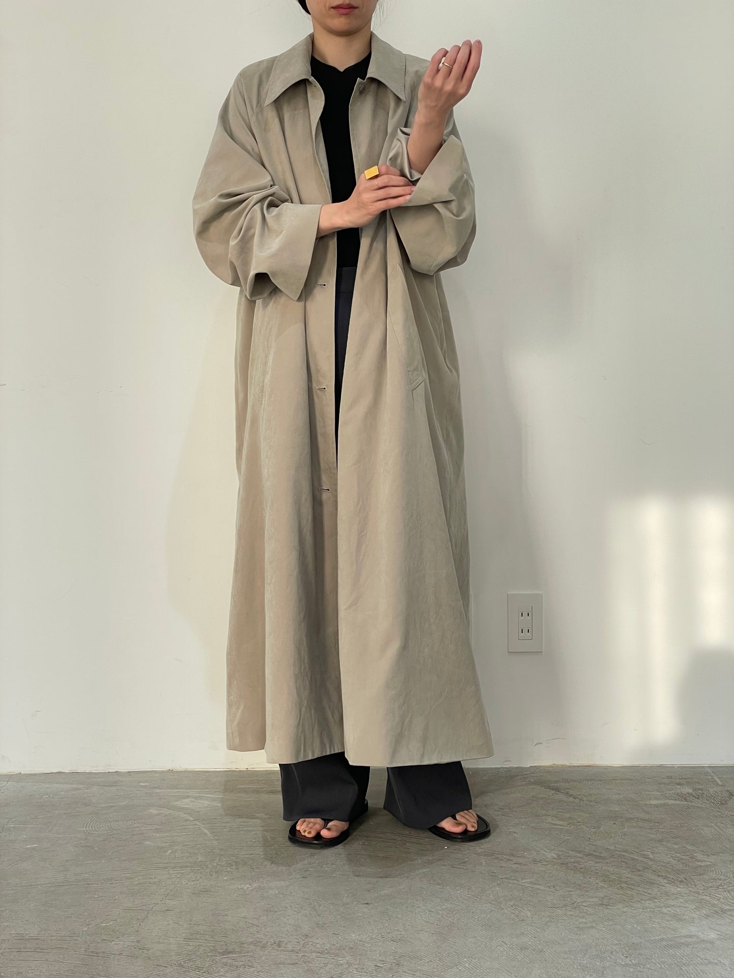 soutien collar coat-greige