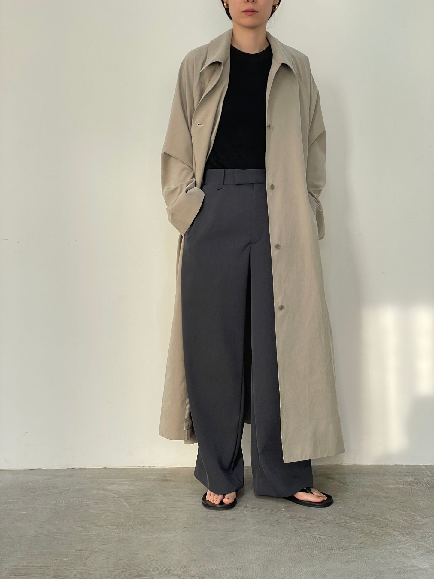 soutien collar coat-greige