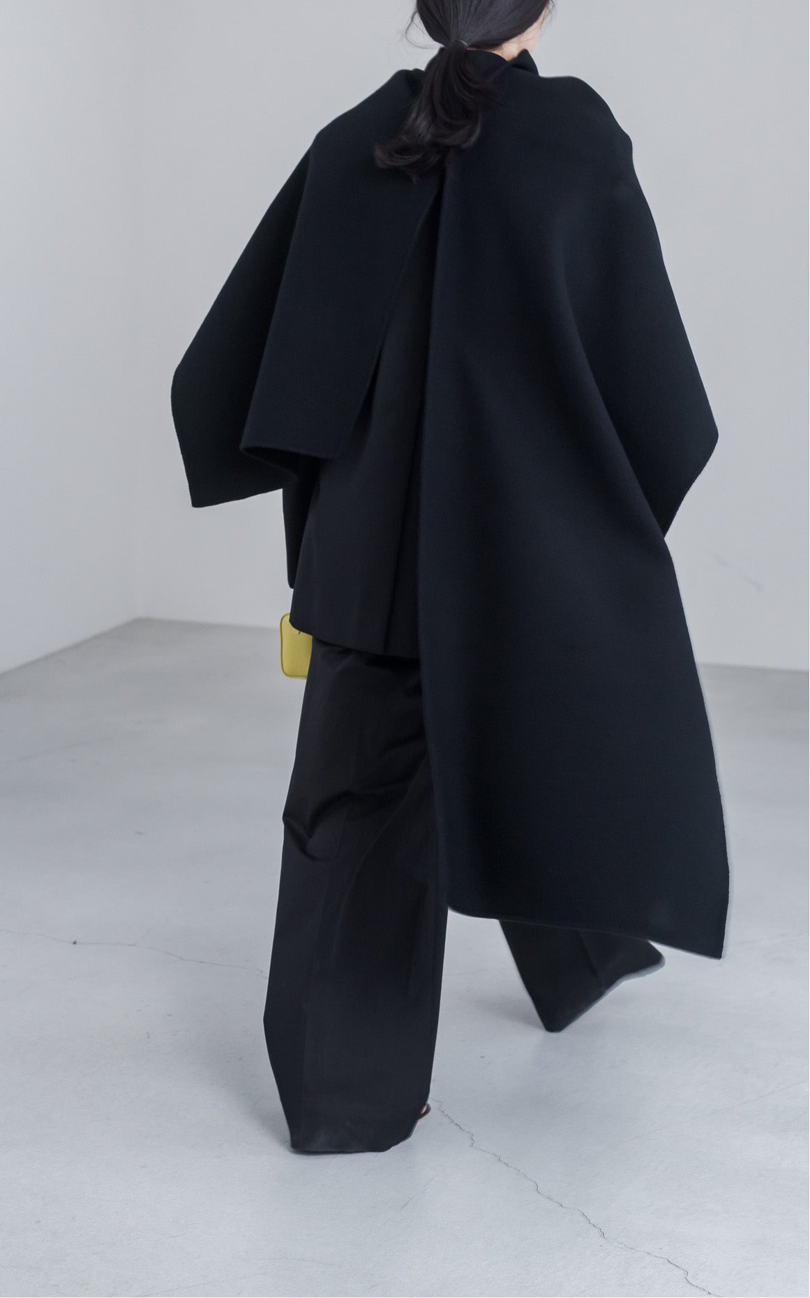 【pre order】throw shawl coat - black