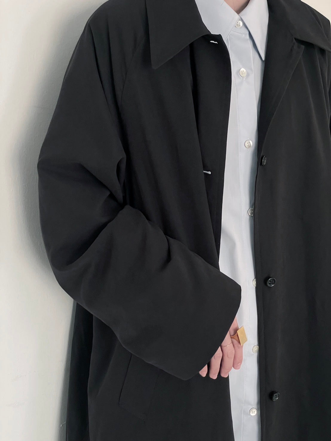 soutien collar coat-black