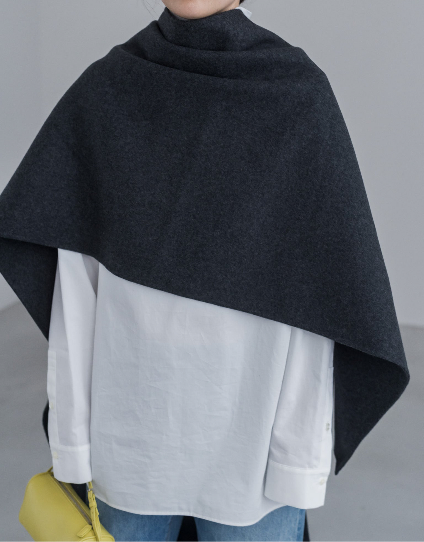 【pre order】throw shawl coat - d.gray