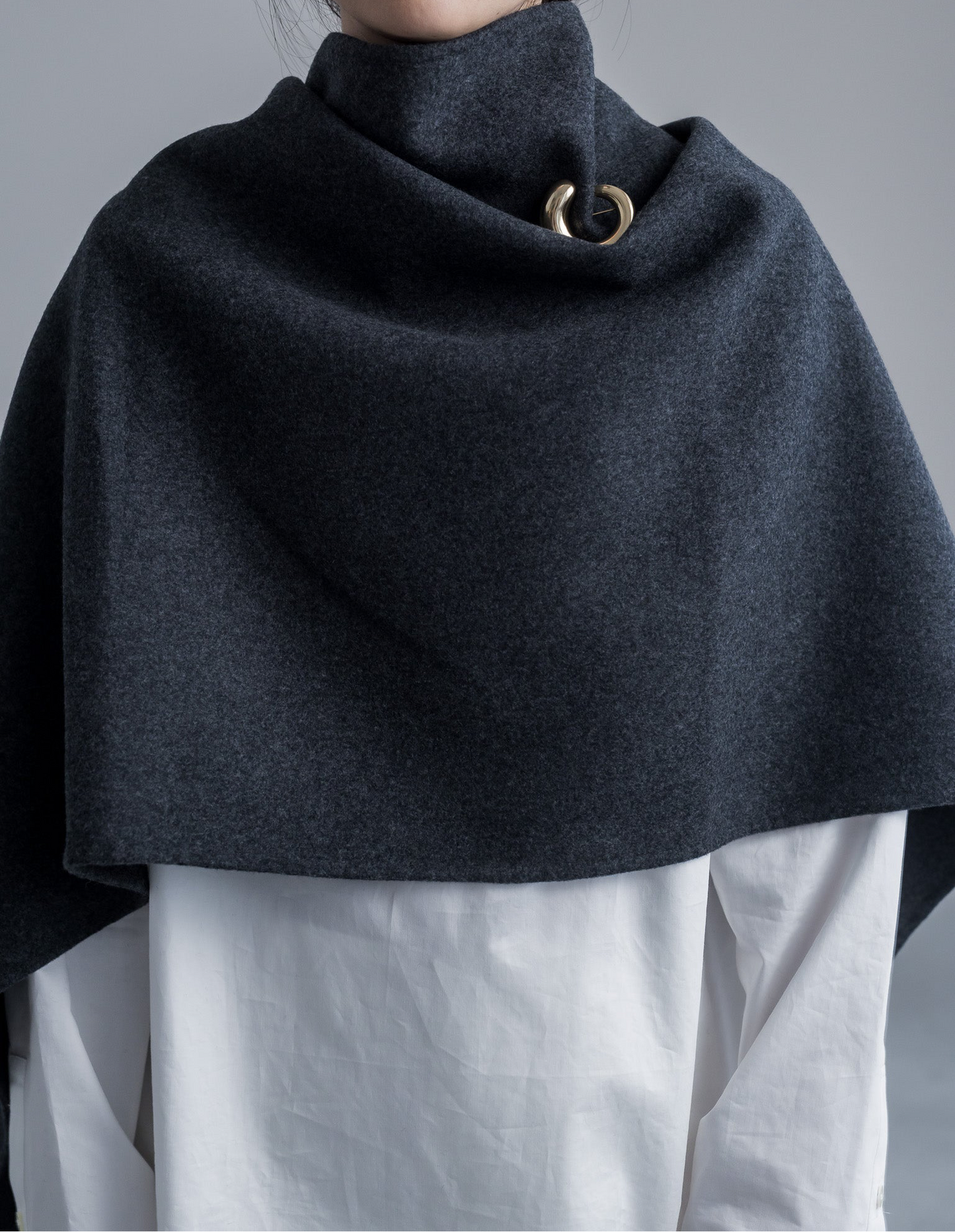 【pre order】throw shawl coat - d.gray