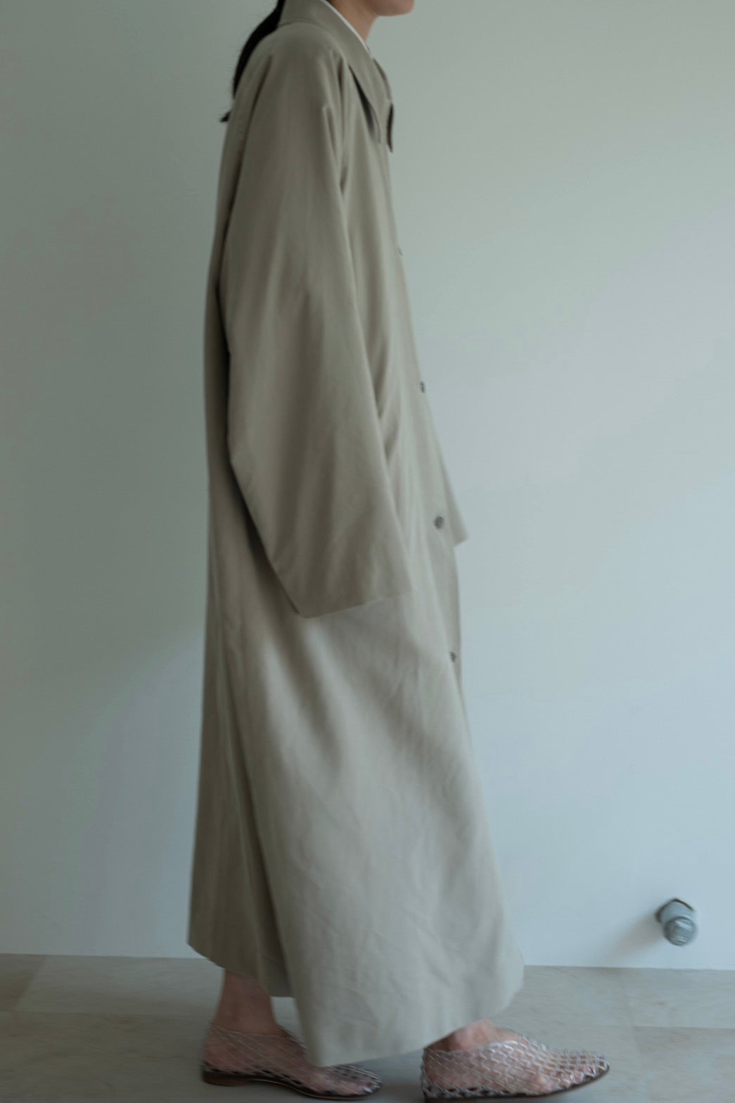 soutien collar coat-greige
