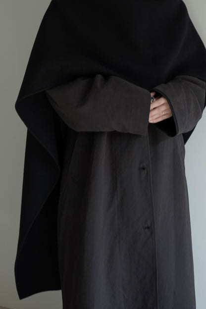 【pre order】throw shawl coat - black