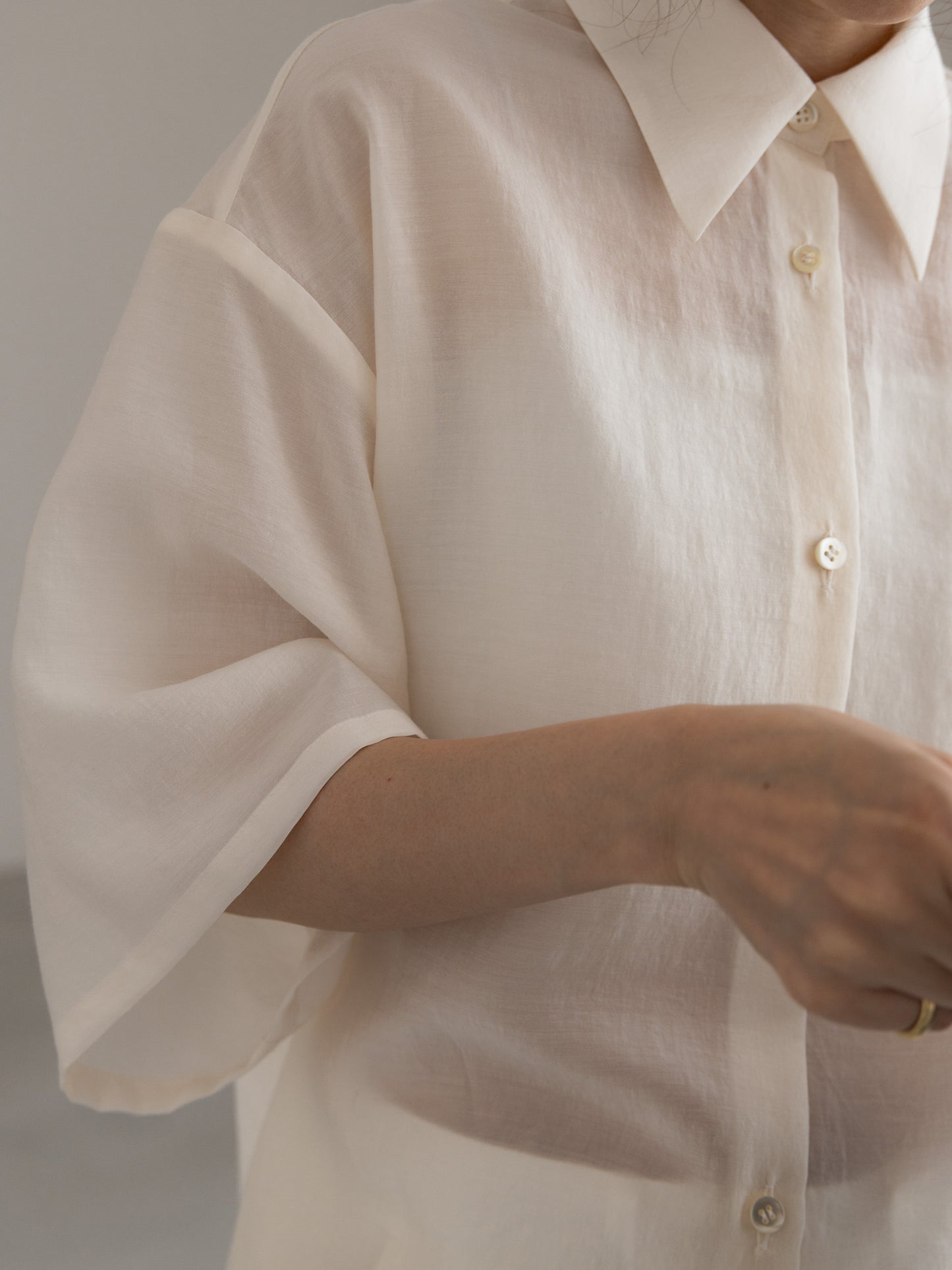 sheer shirt - ivory